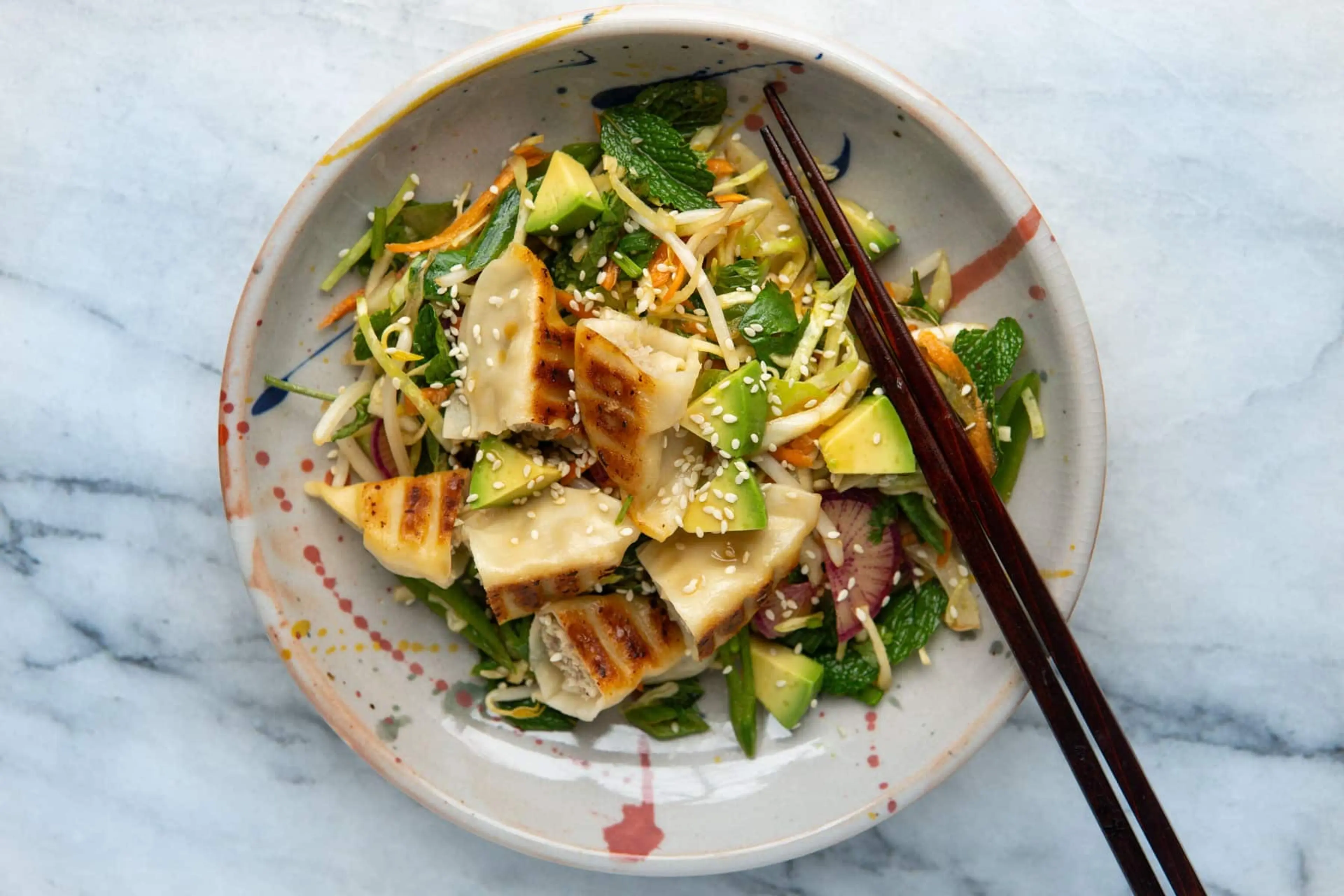 Crispy Crunchy Dumpling Salad