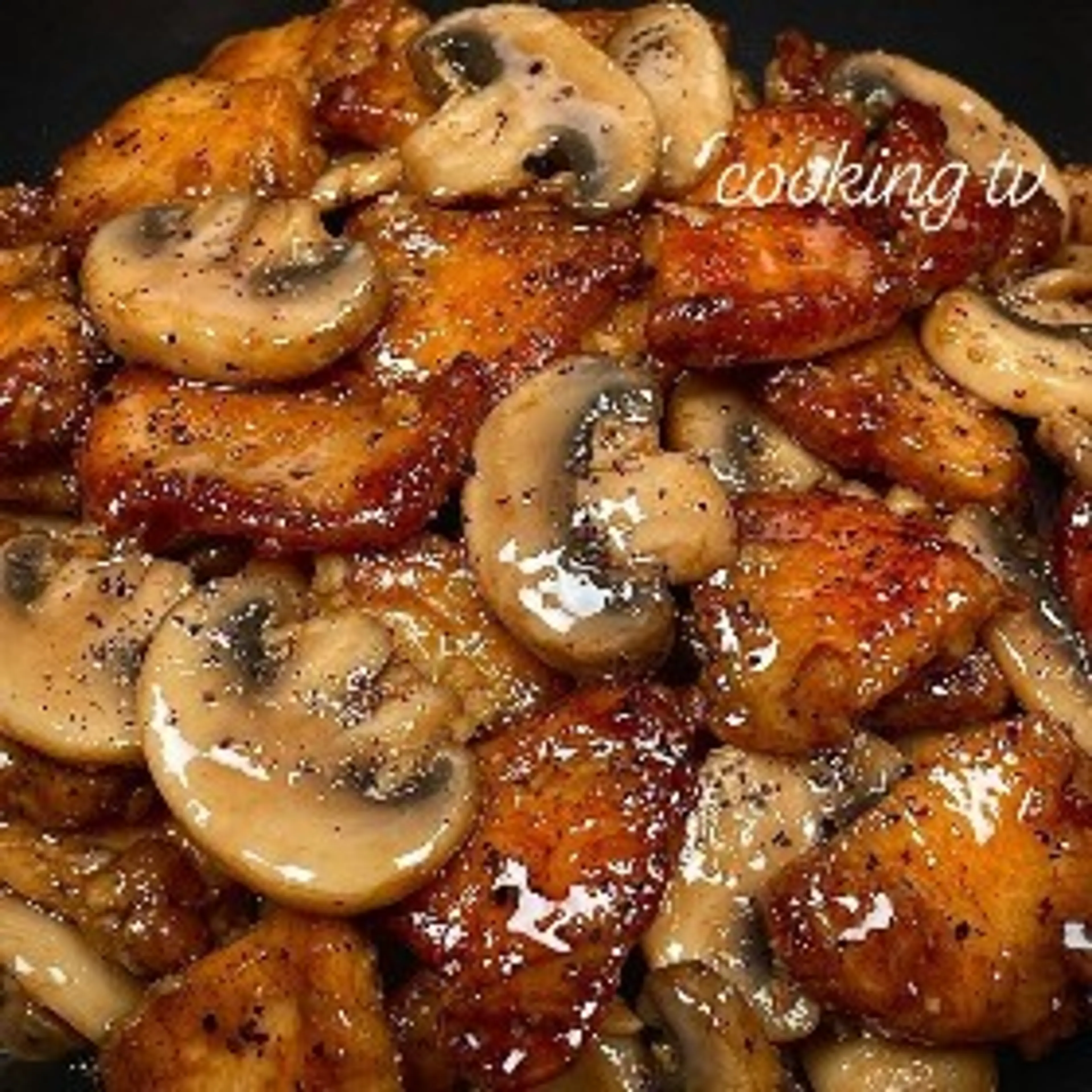 Black Pepper Chicken with Mushrooms