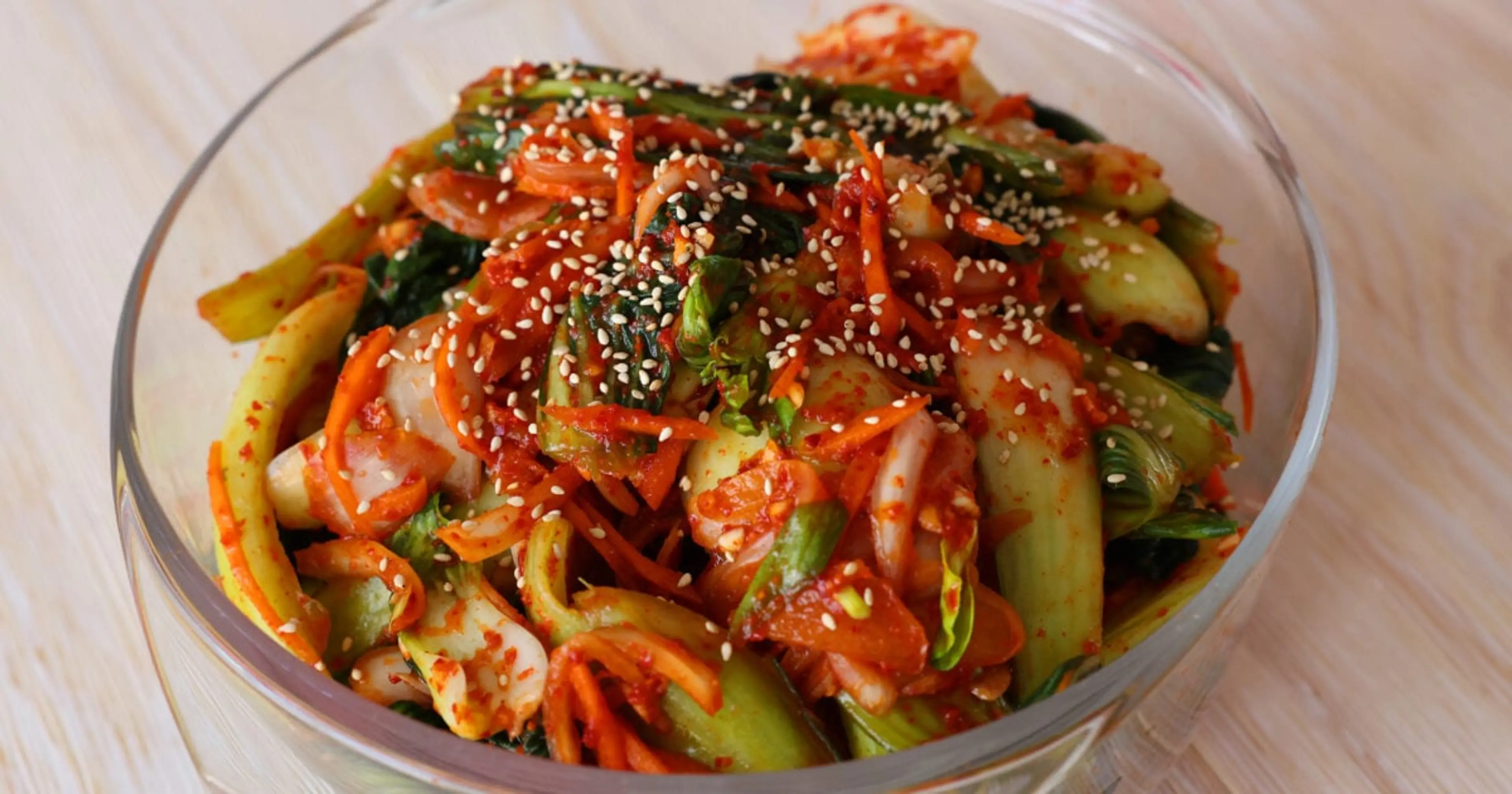 Easy bok choy kimchi (Cheonggyeongchae kimchi: 청경채 김치)