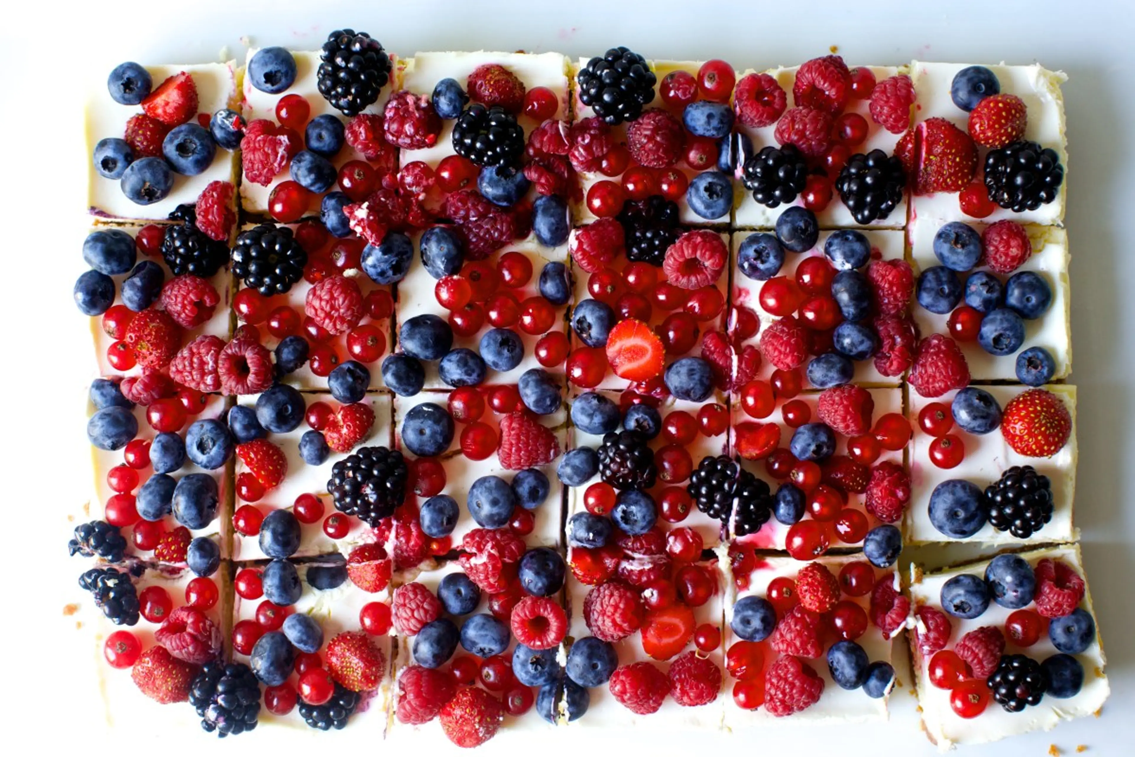 Cheesecake Bars with All The Berries