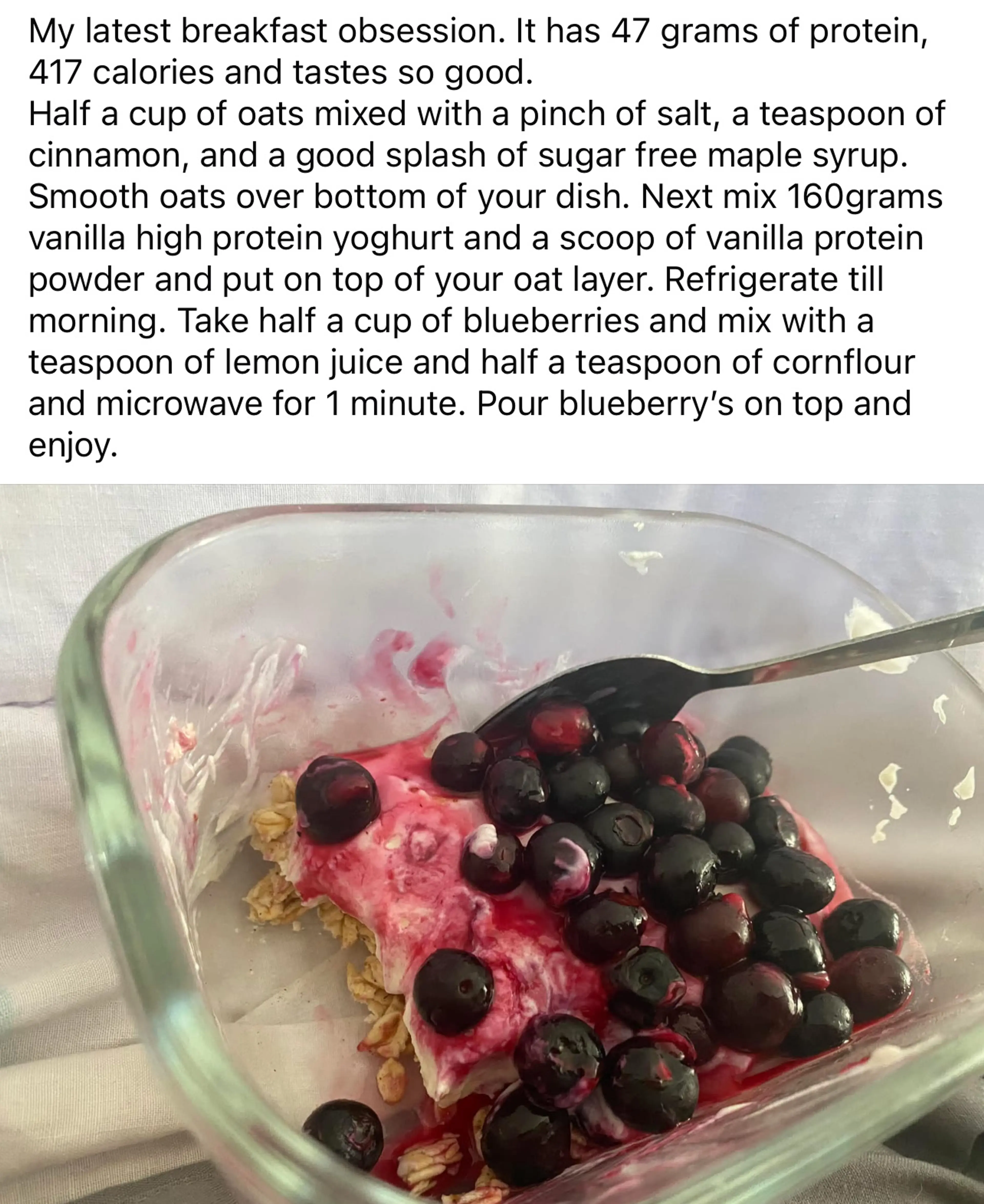 Protein Oats With Yogurt And Fruit