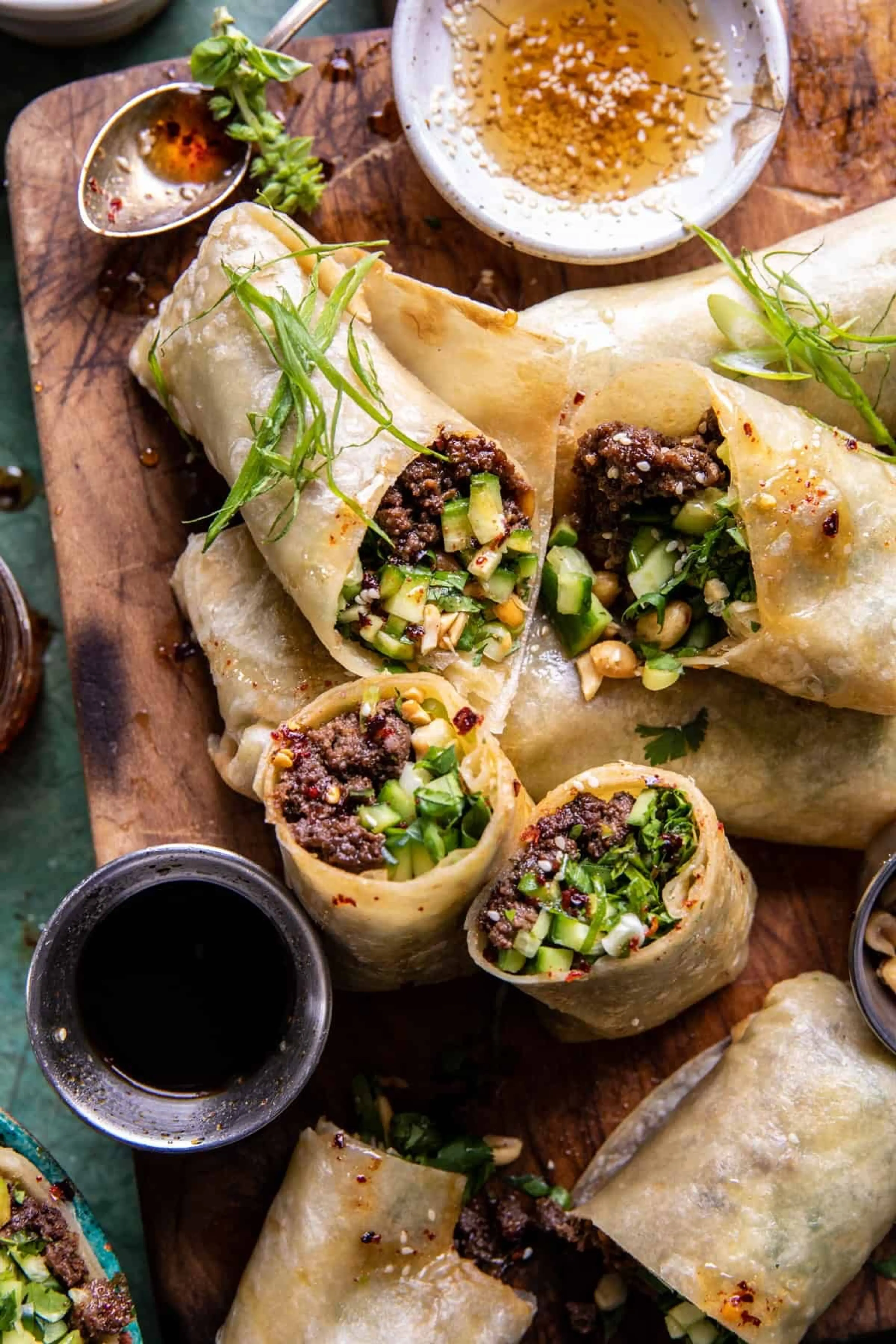 20 Minute Thai Basil Beef Rolls