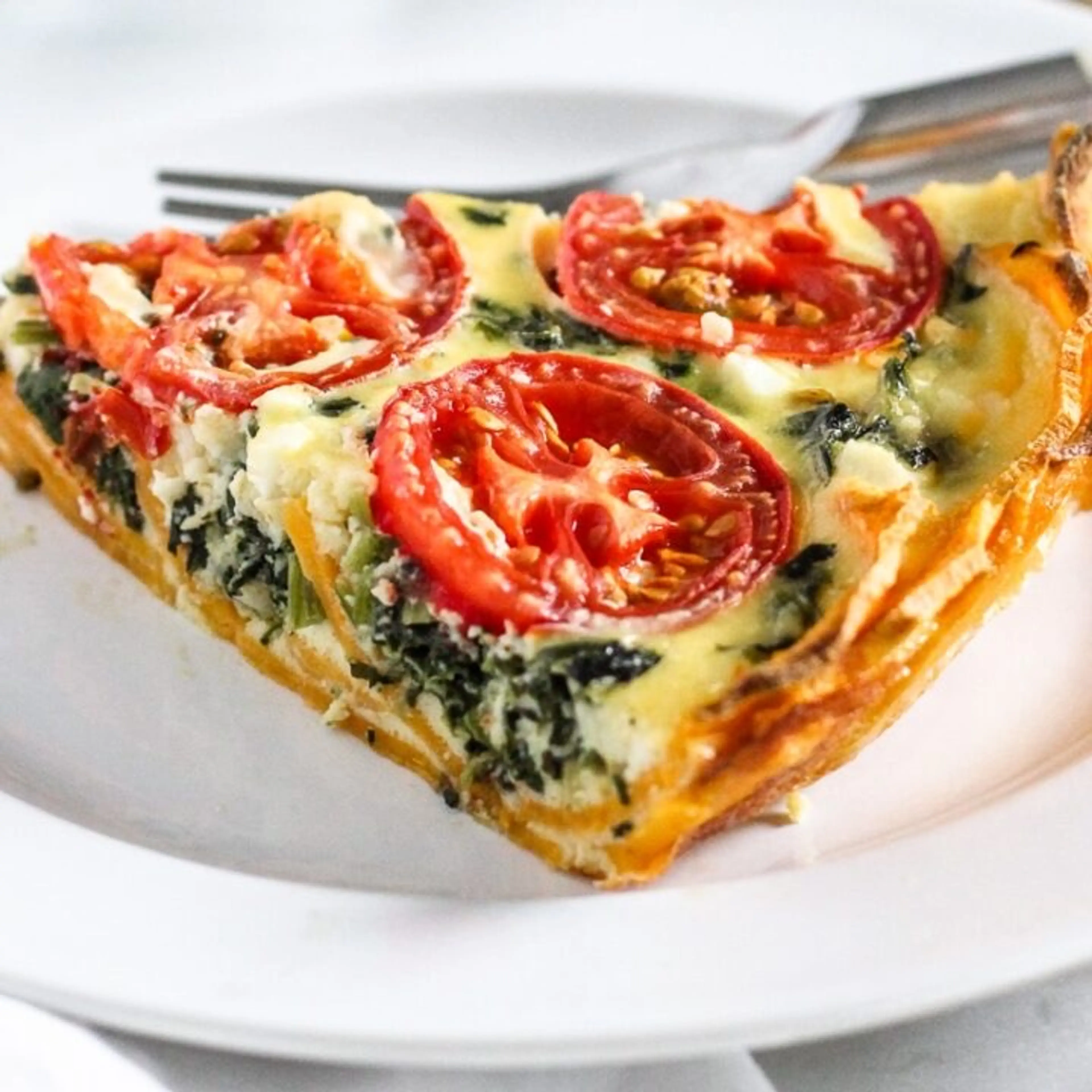 Sweet Potato Crust Quiche with Spinach & Feta