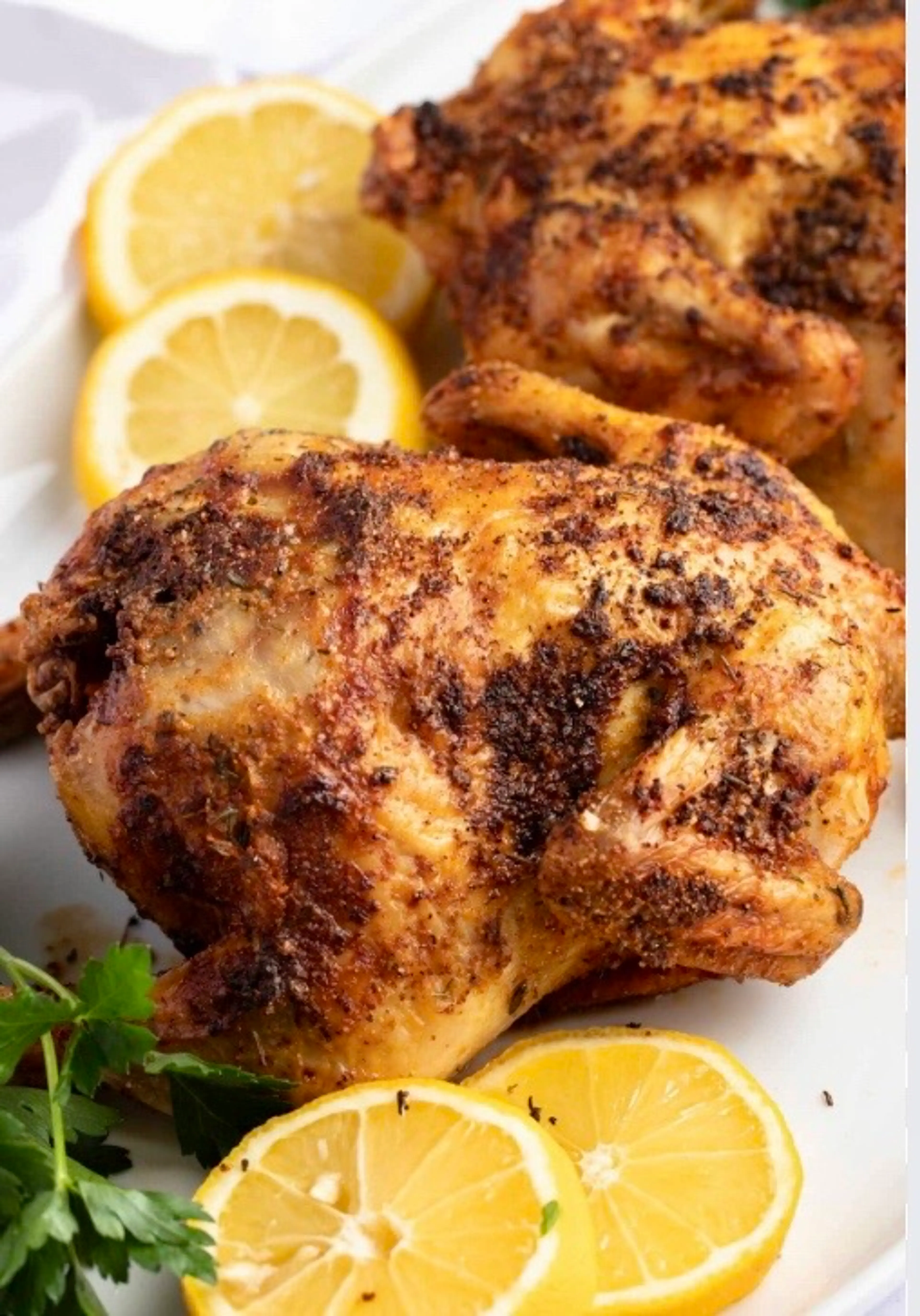 Lemon Pepper Game Hens & Broccolini