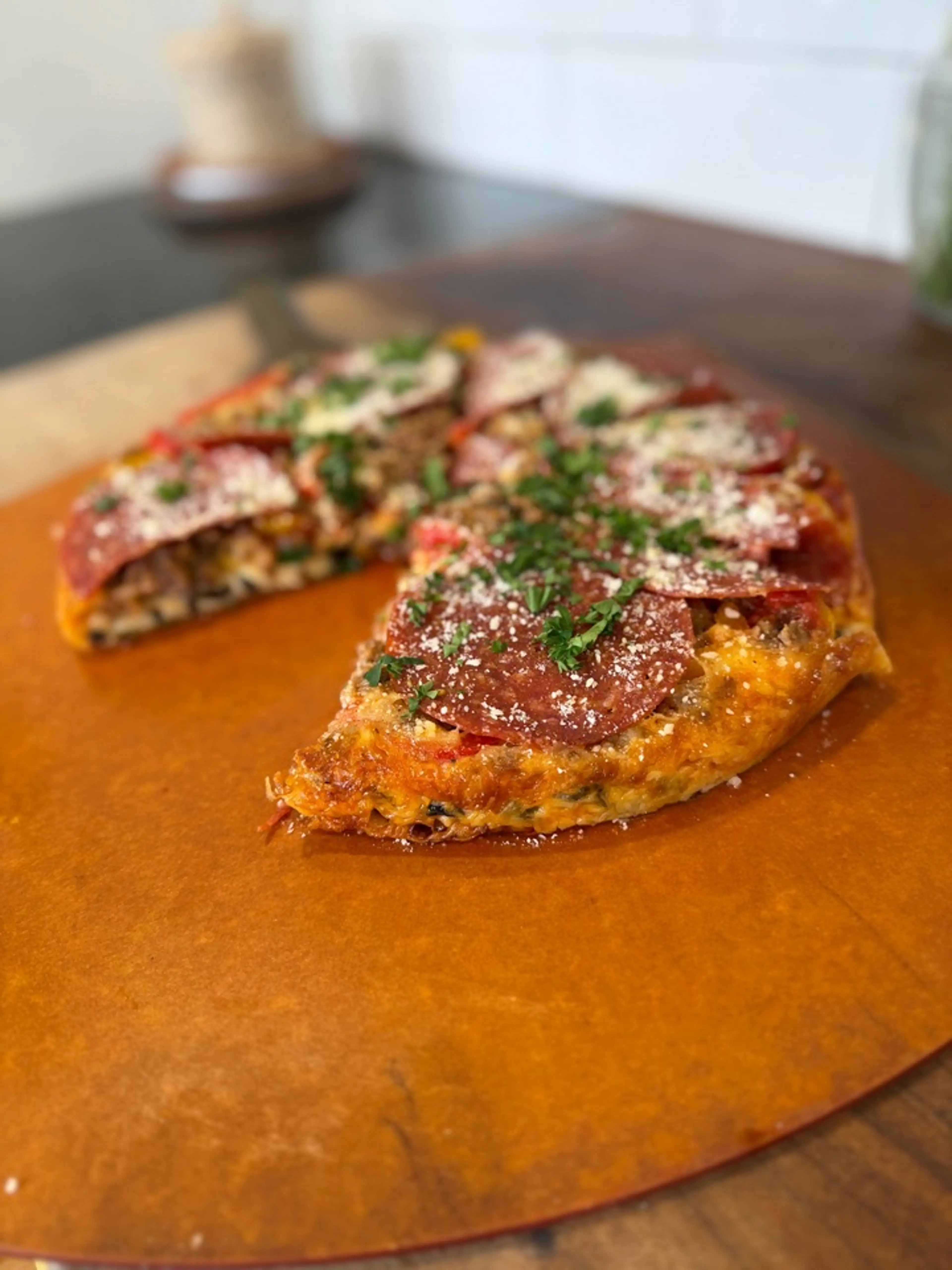 Upside Down Keto Low Carb Pizza