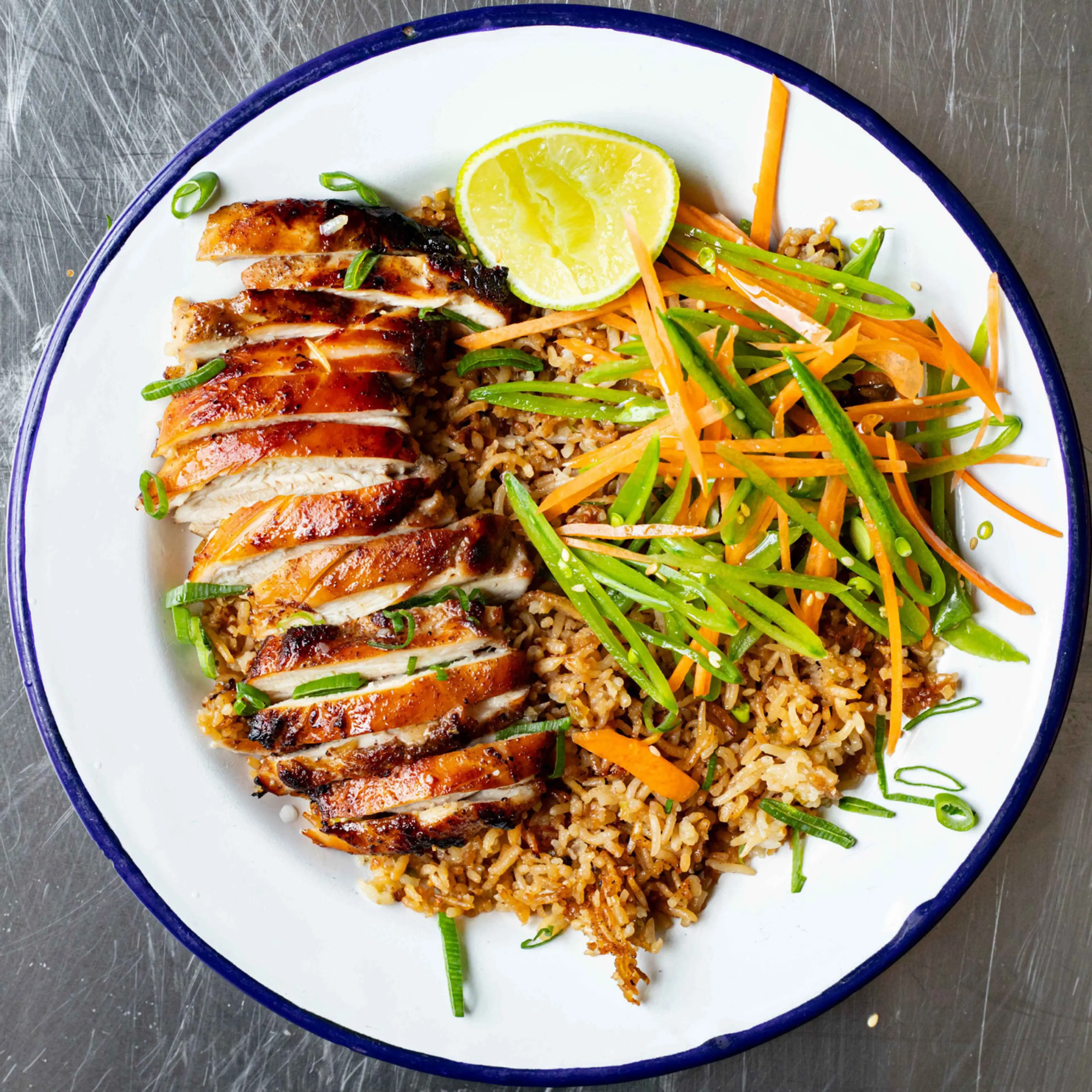 Chicken & Garlic Rice Traybake with Herby Slaw