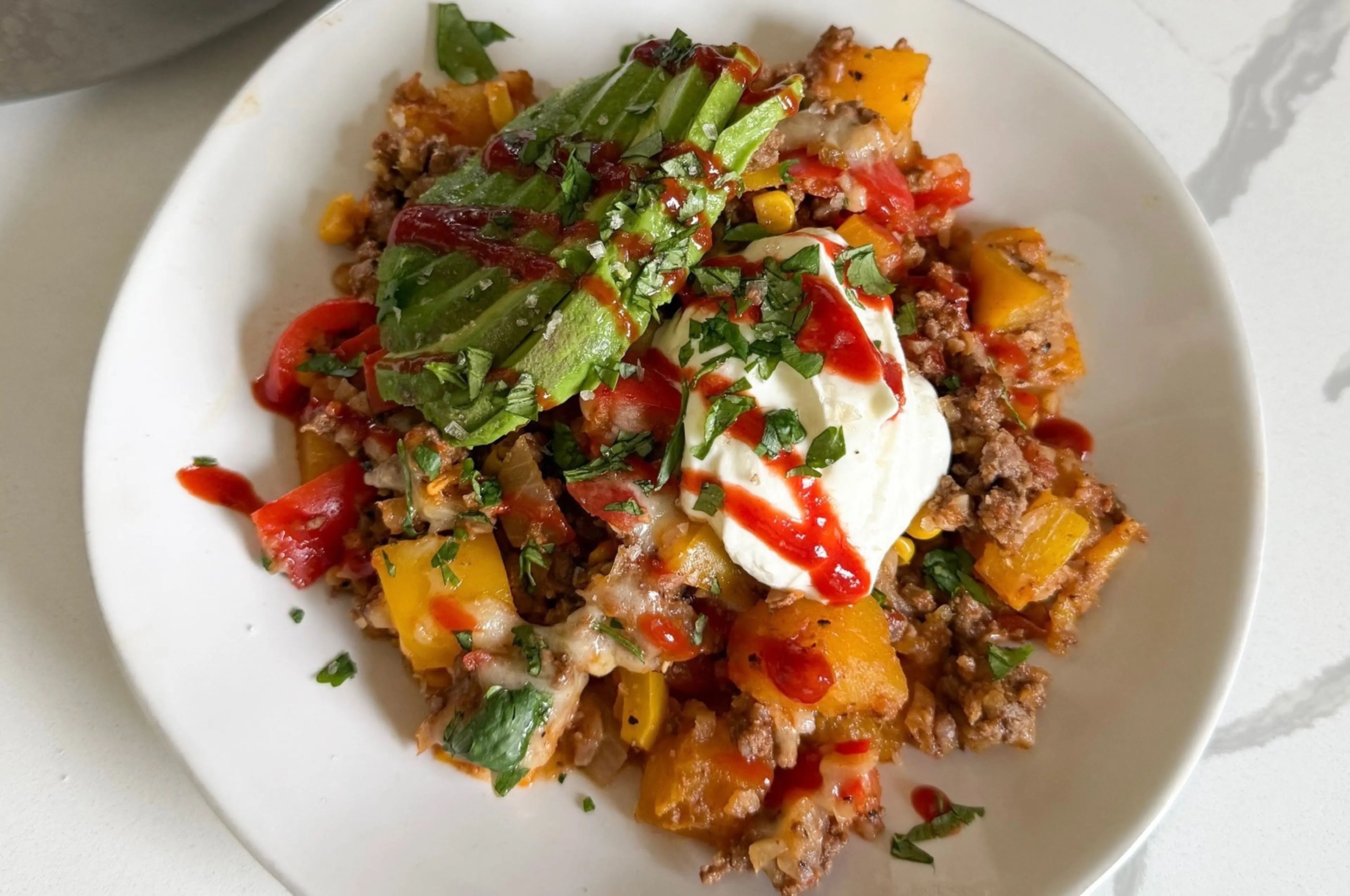 Mexican Cauliflower Rice Skillet (Gluten Free, High Protein)