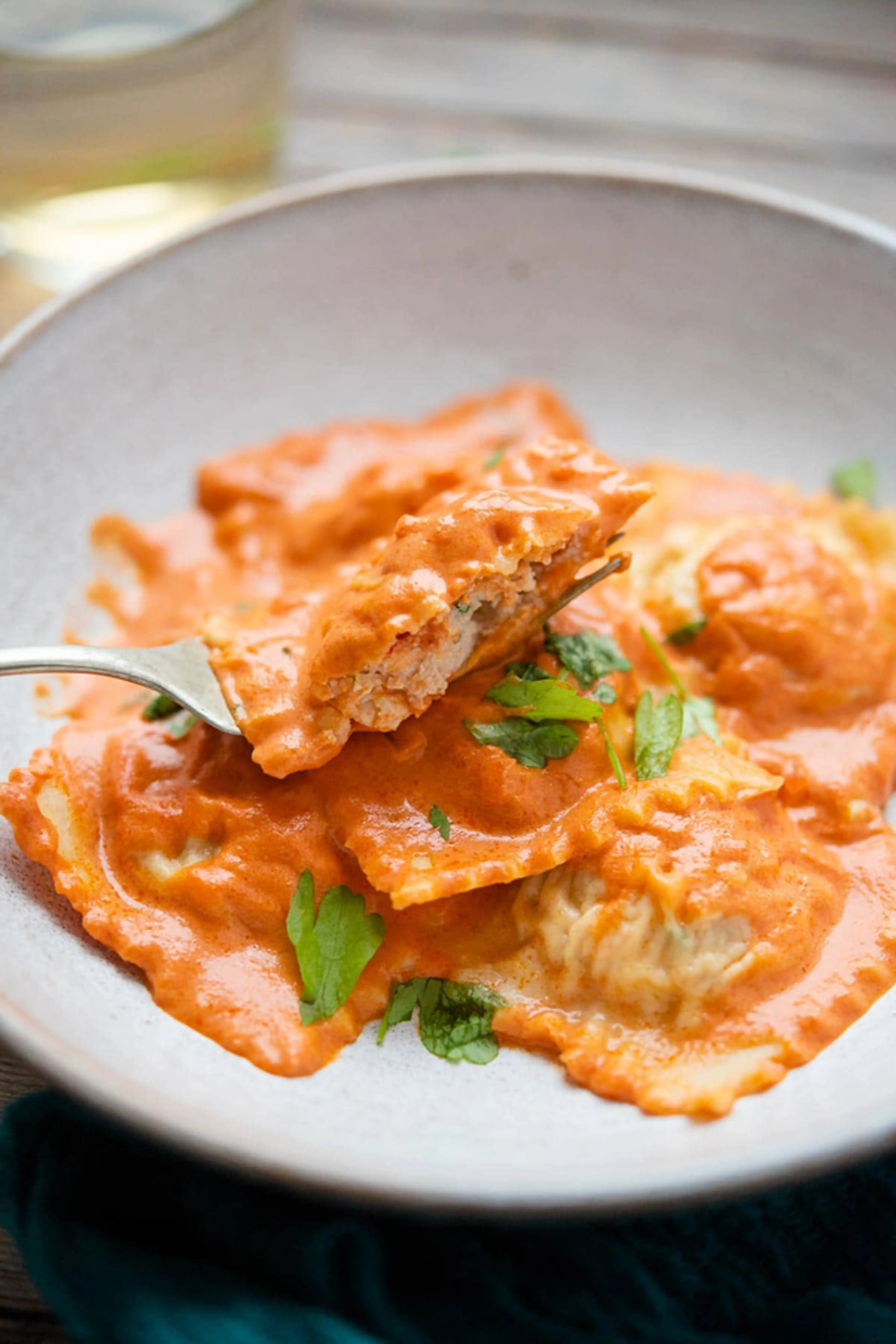 Lobster Ravioli with Vodka Cream Sauce