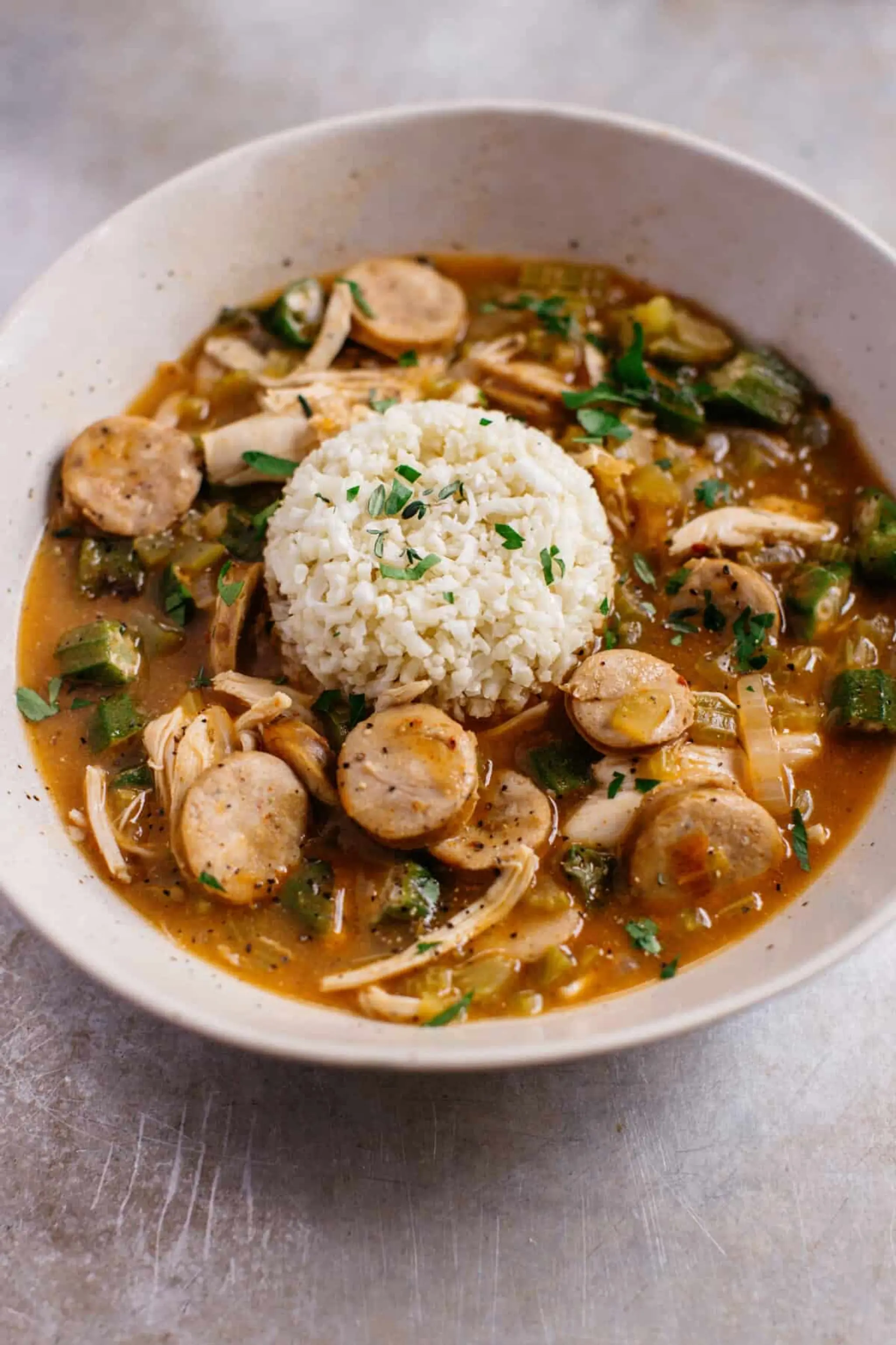 Whole30 Chicken and Sausage Gumbo