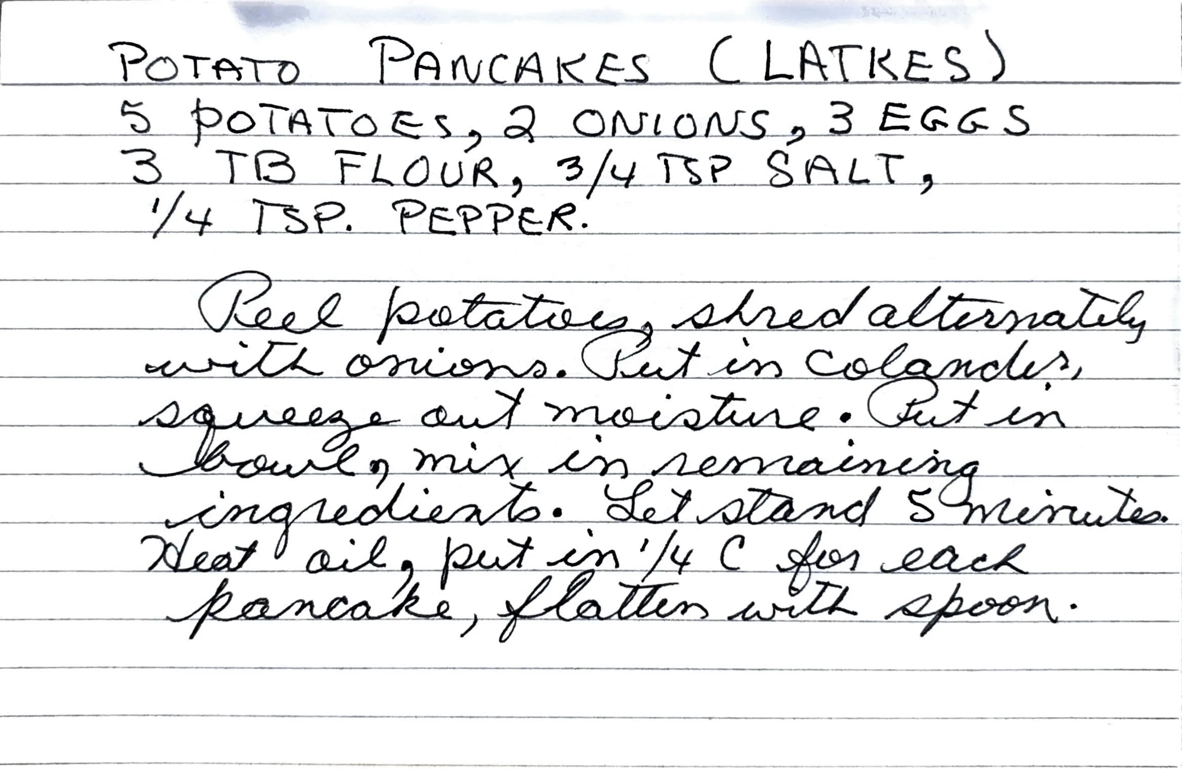 Potato Pancakes (Latkes)