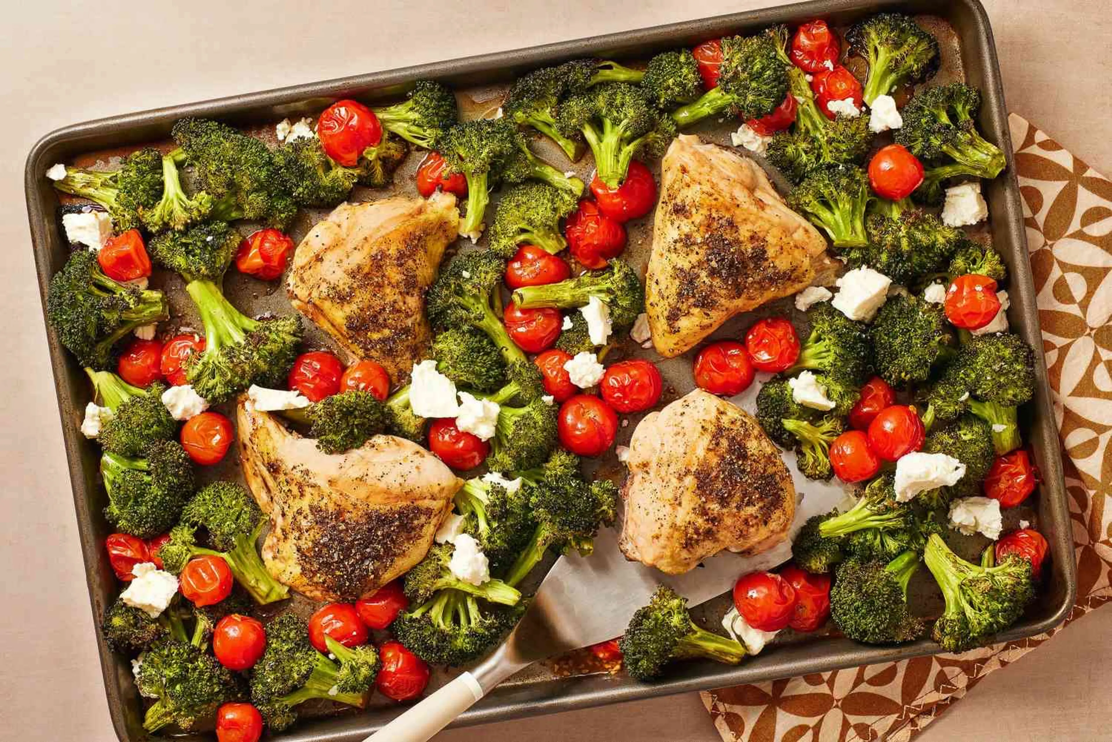 Sheet-Pan Lemon-Pepper Chicken with Broccoli & Tomatoes
