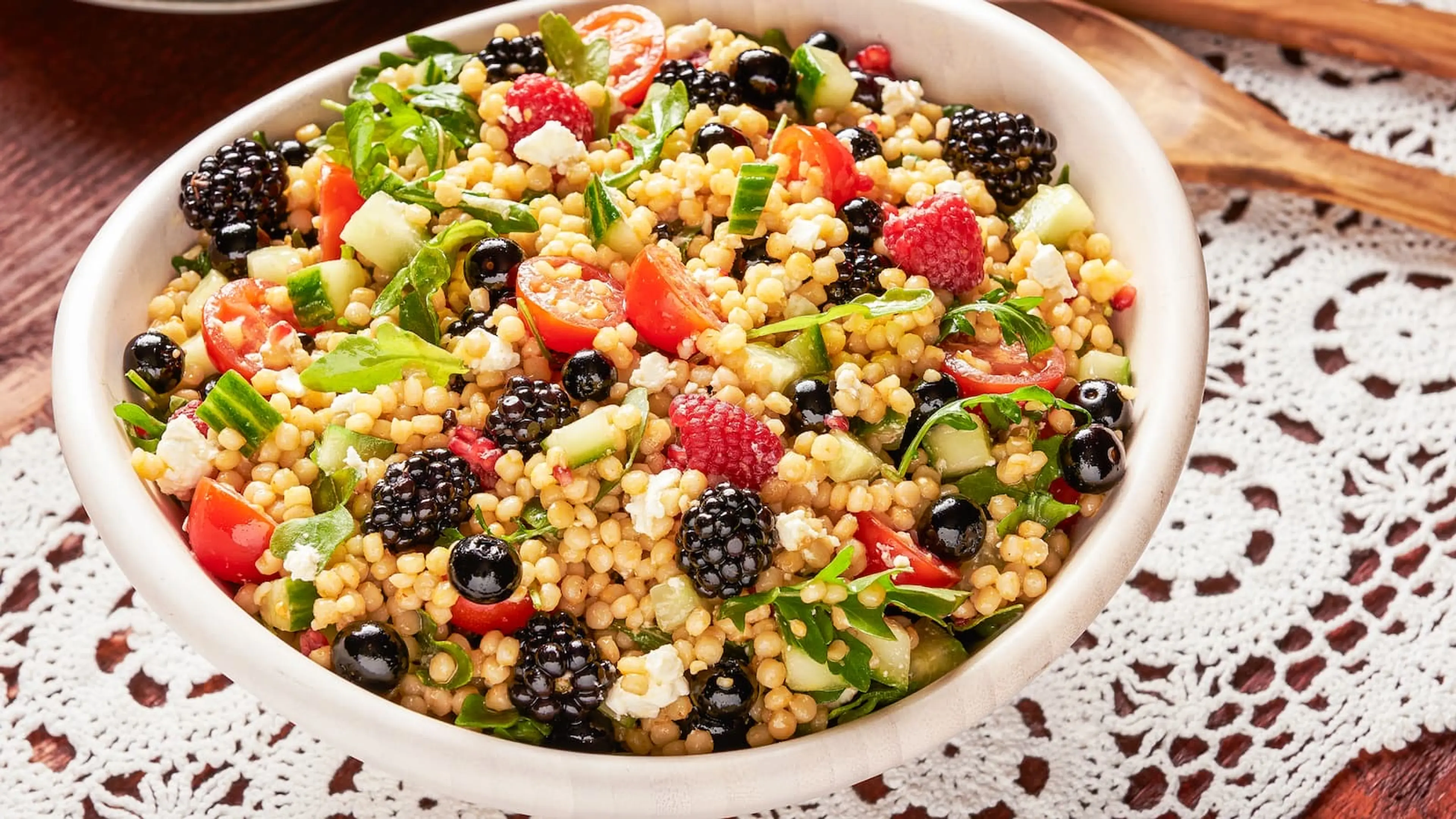 Couscous Salad With Summer Fruit and Arugula