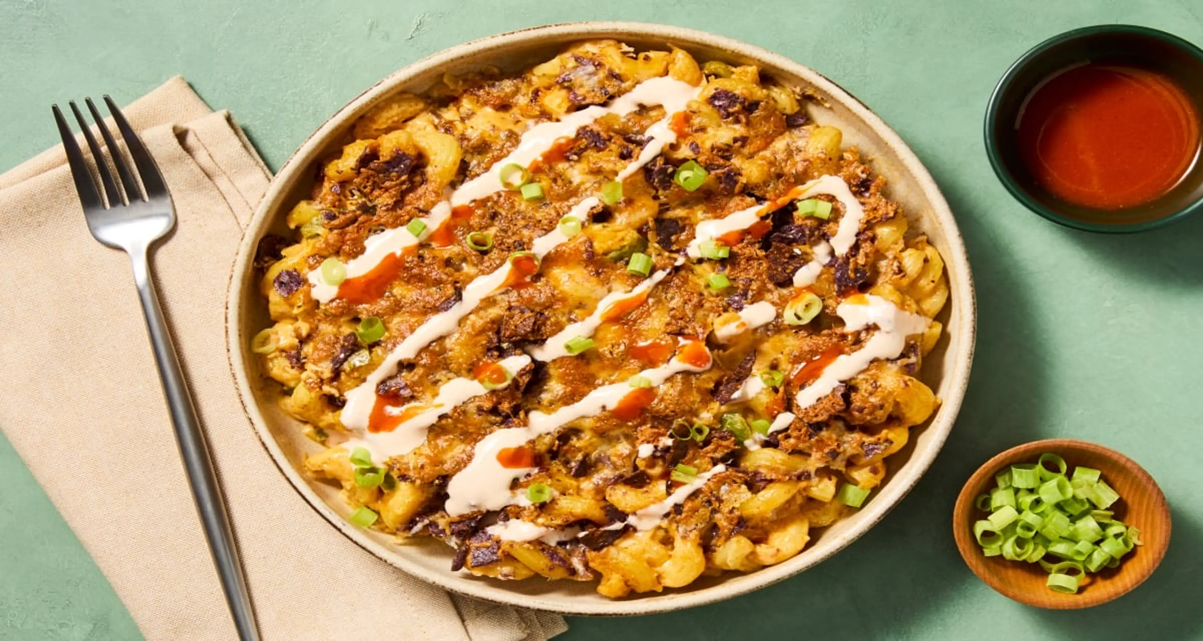 Epic Nacho Beef Mac ’n’ Cheese with a Tortilla Chip Topping