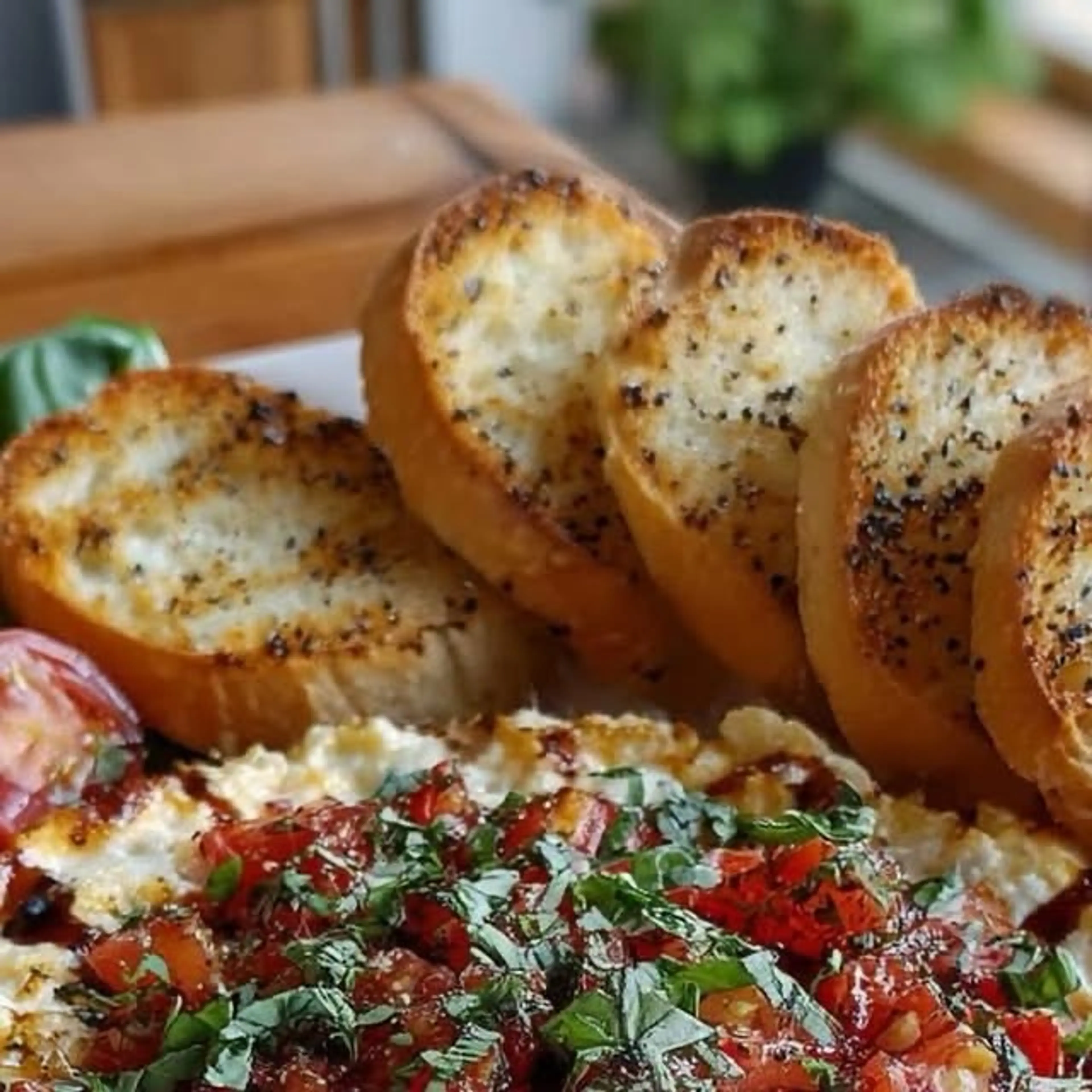 Three-cheese Tomato Bruschetta Dip