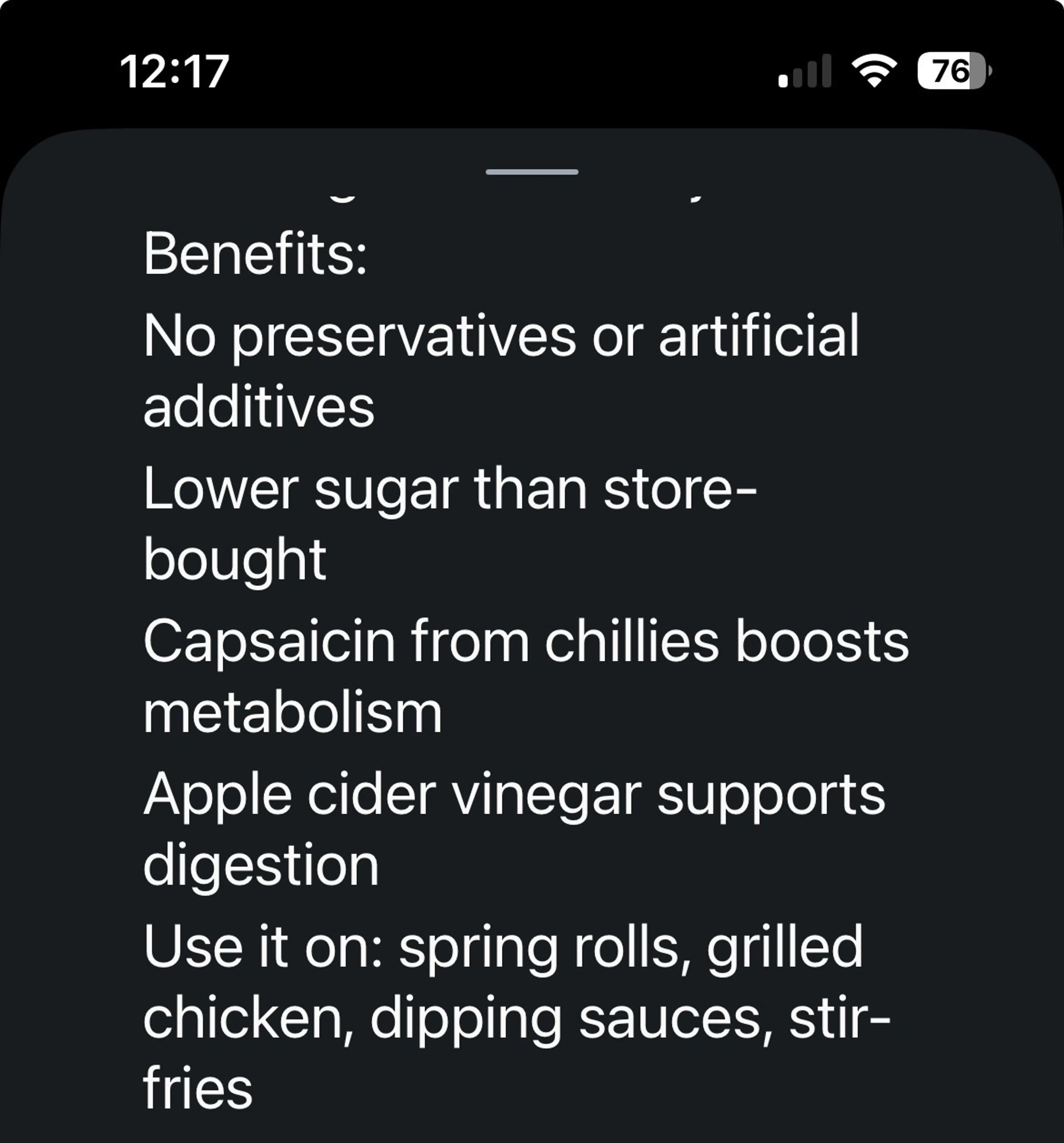 Sweet Chilli Sauce