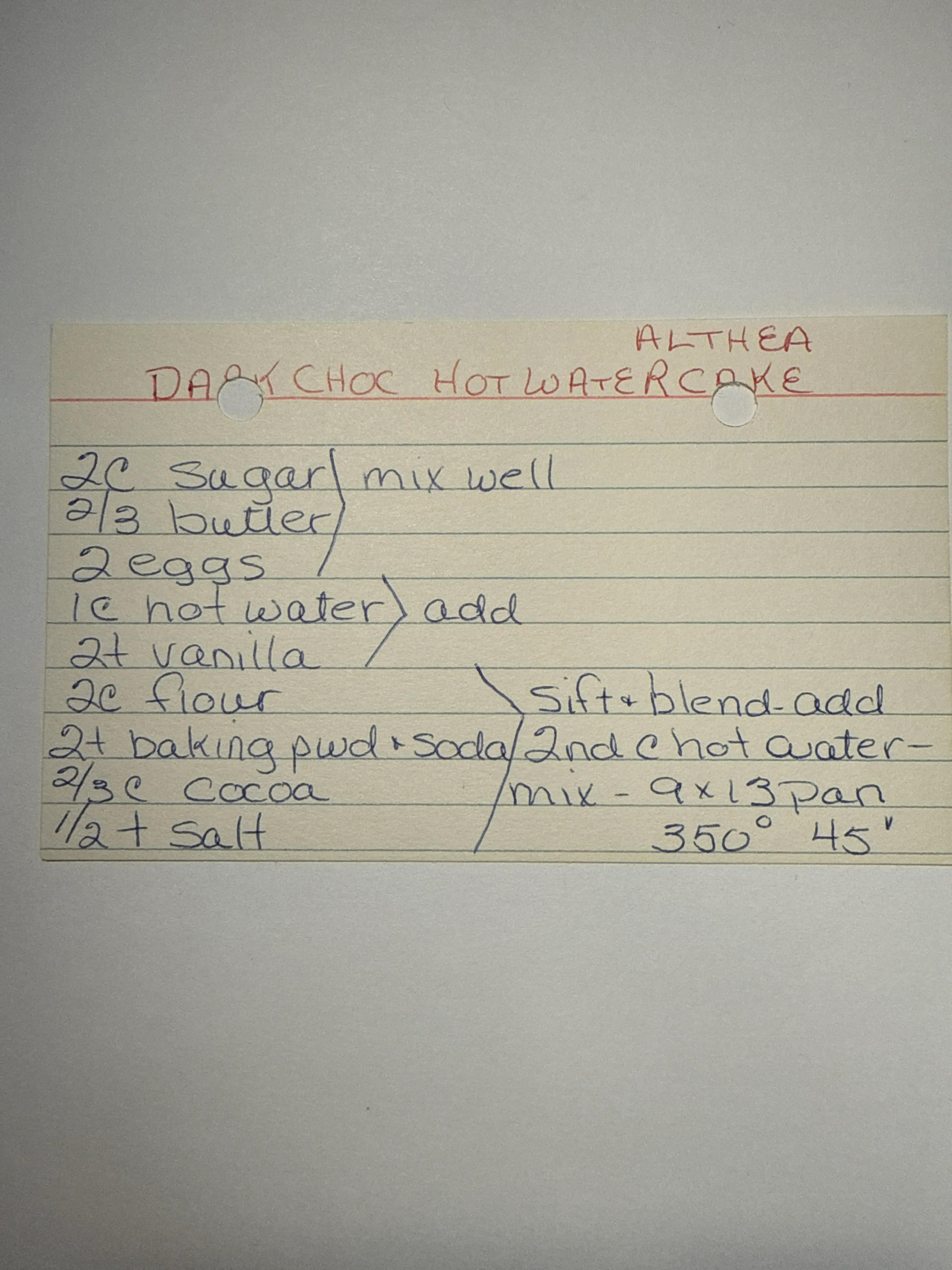 Dark Chocolate Hot Water Cake (Althea)
