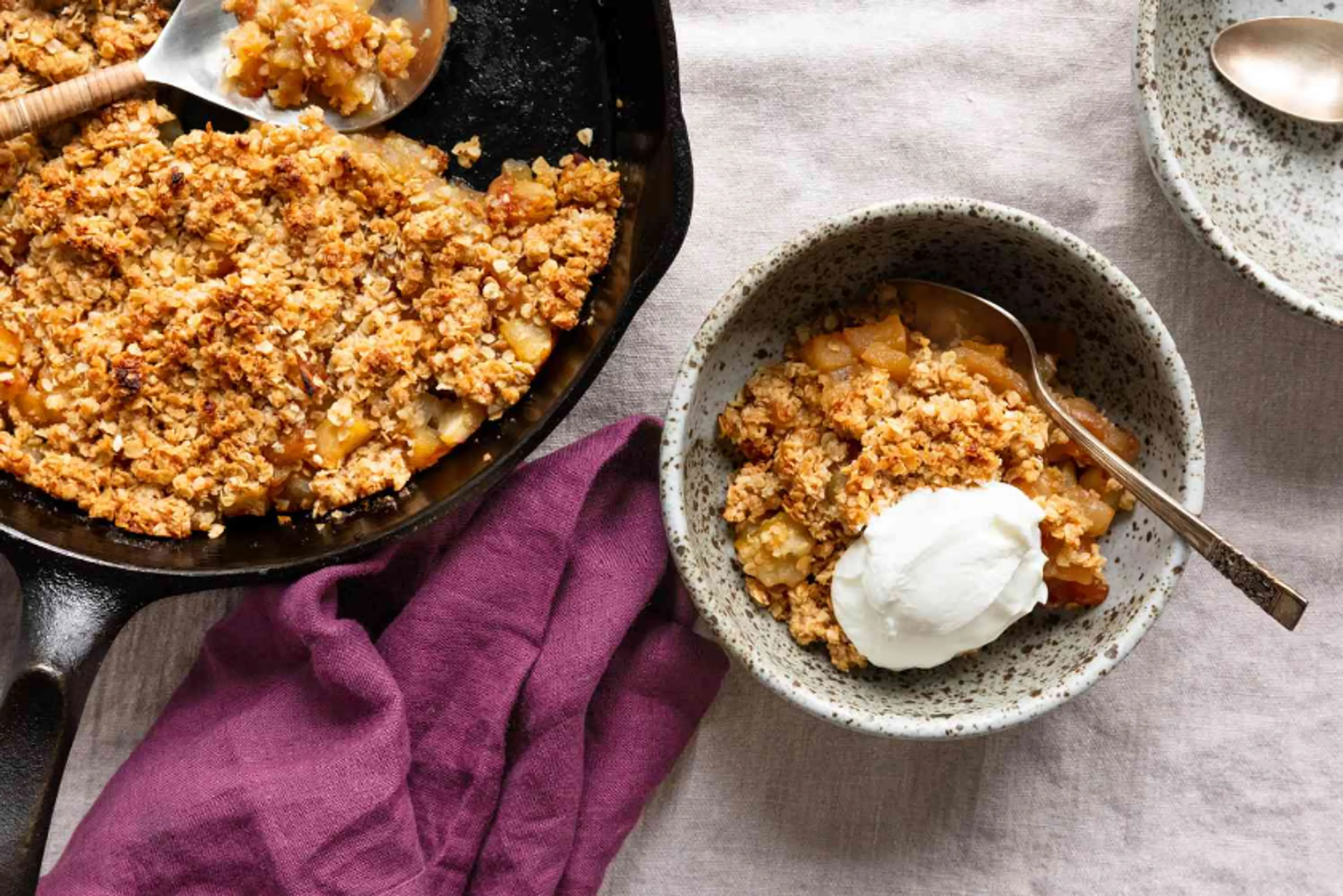 3-Ingredient Skillet Apple Crisp