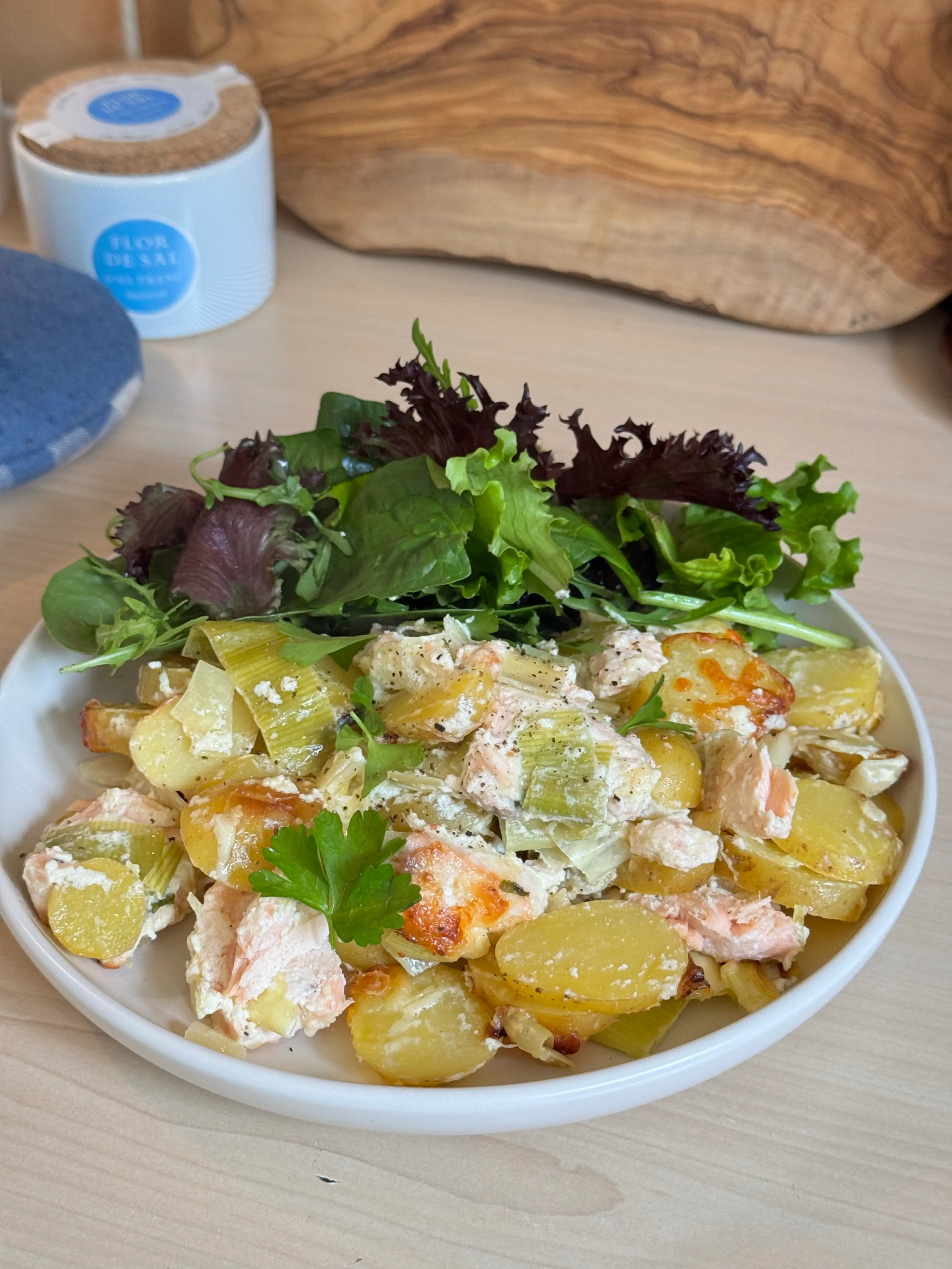 Salmon And Leek Gratin