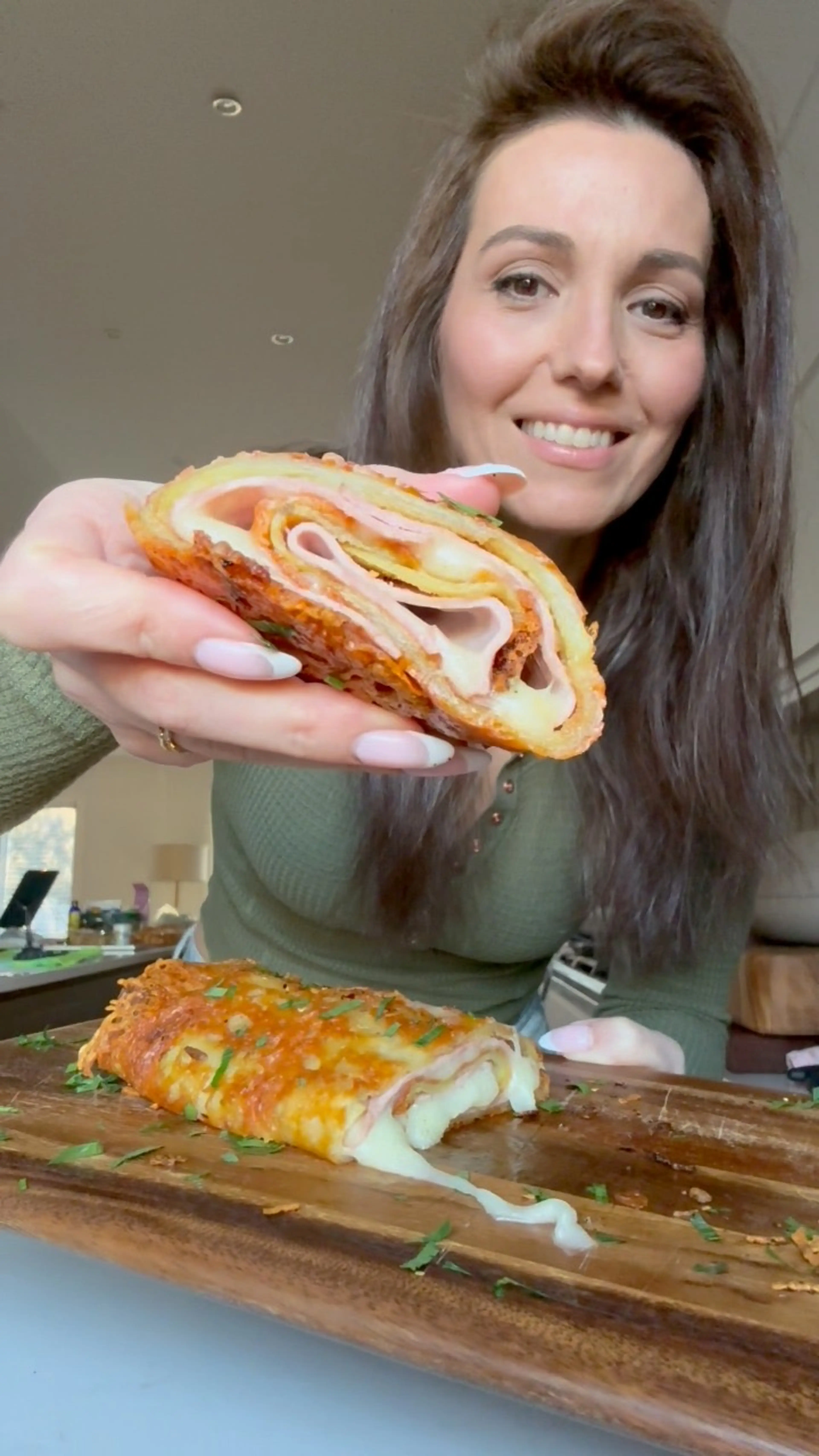 Ham + Cheese Scalloped Potato Roll