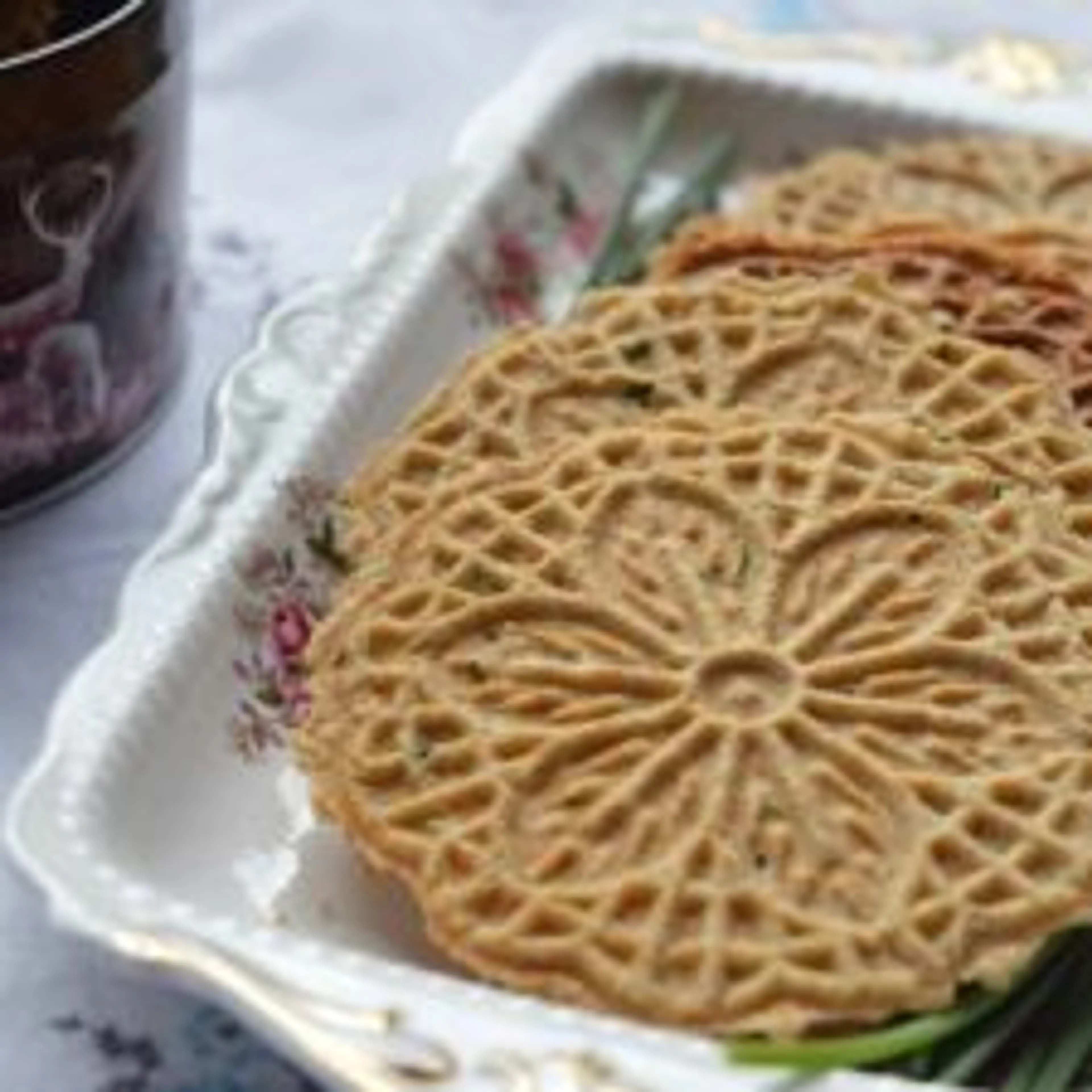 Savory Parmesan Chive Pizzelles