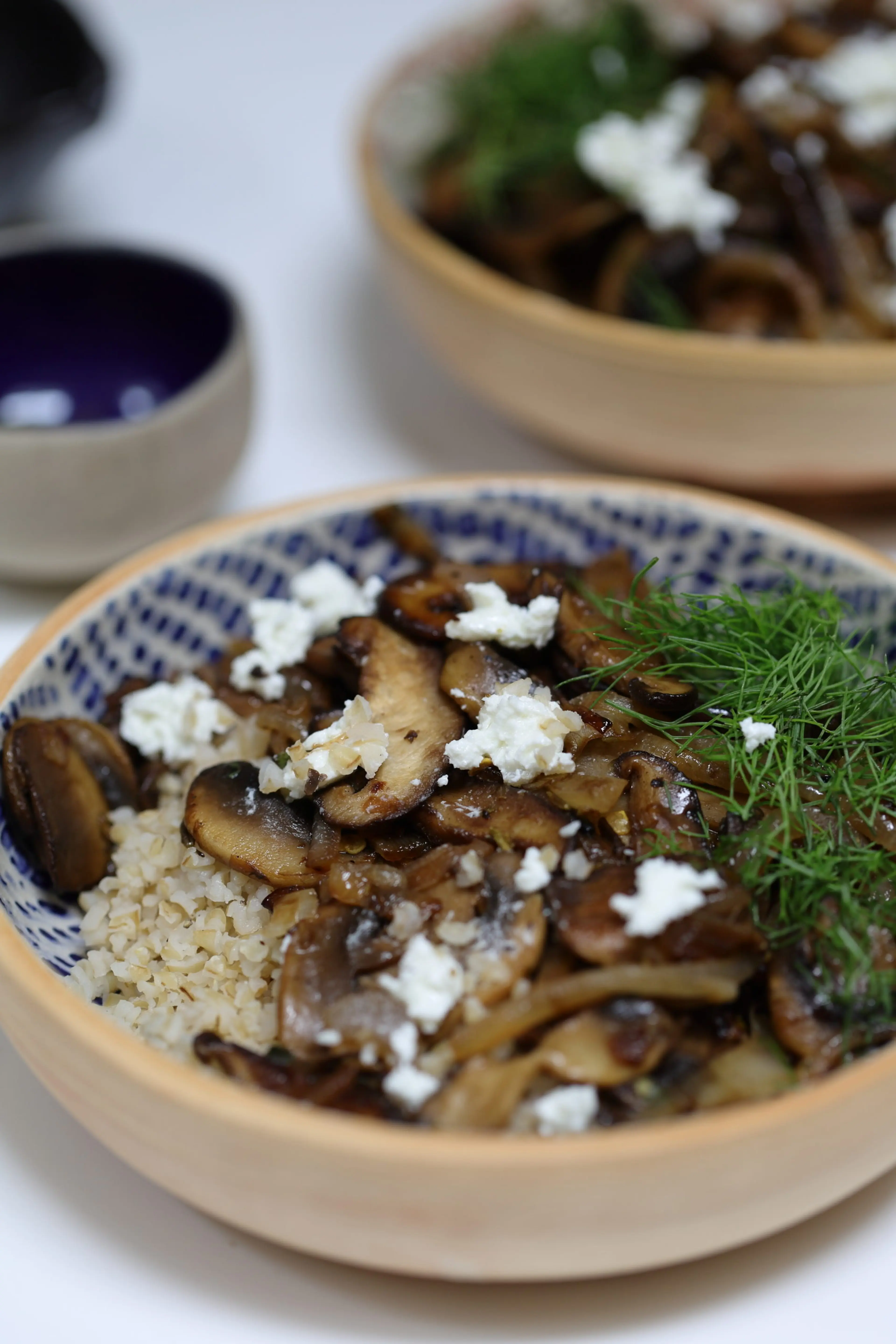Bulgur with Mushrooms & Feta
