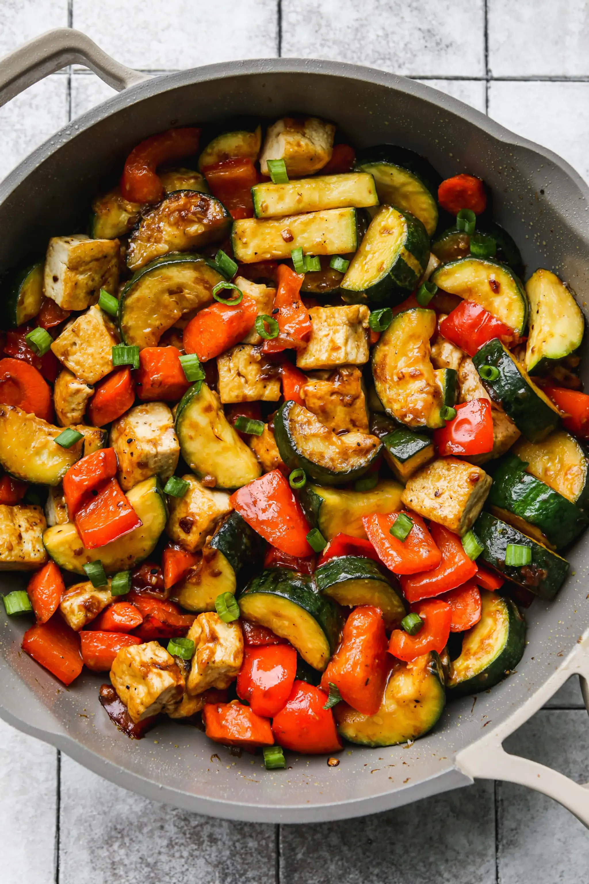 Zucchini Stir Fry With Tofu (Vegan)