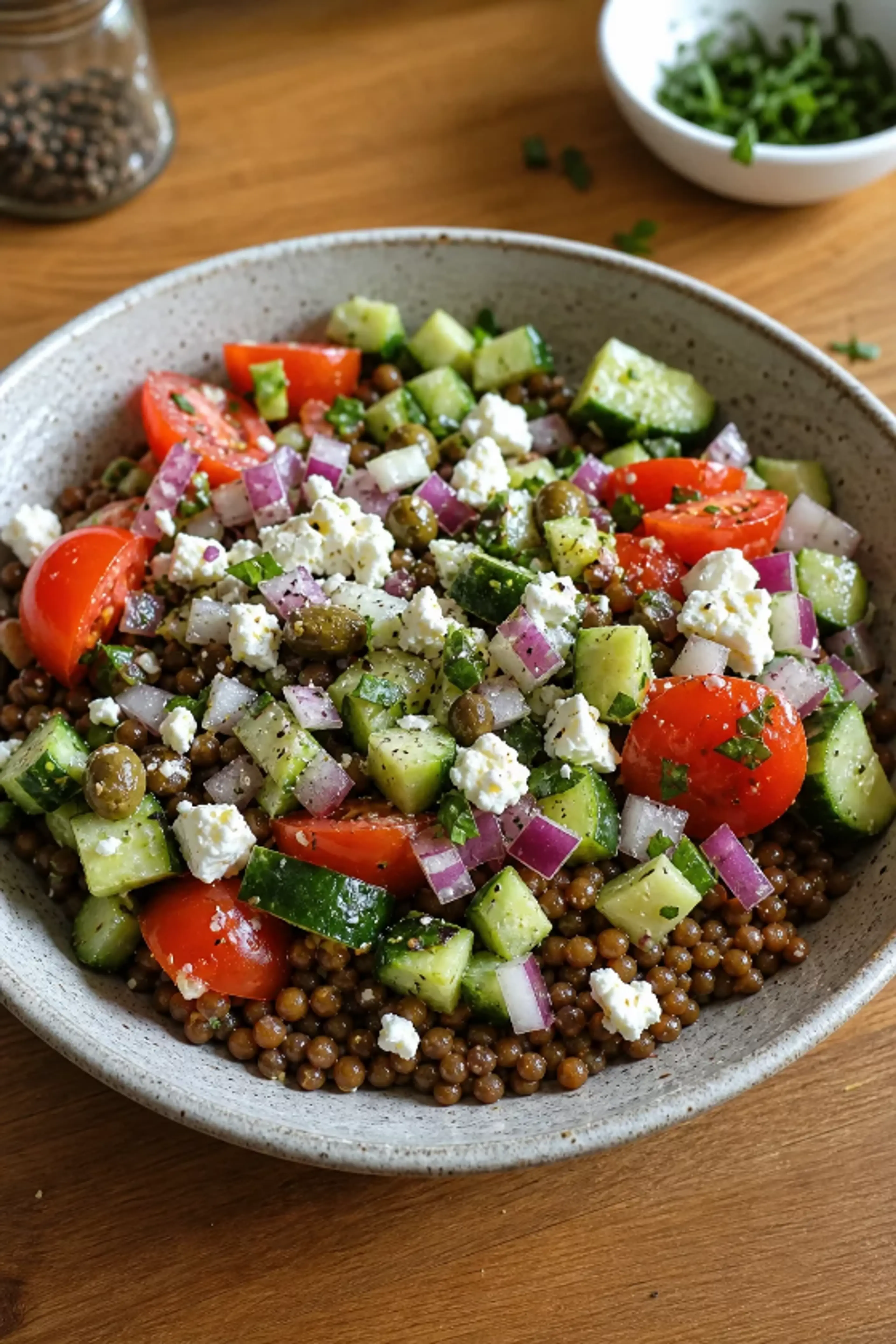 Mediterranean Lentil Salad with Feta