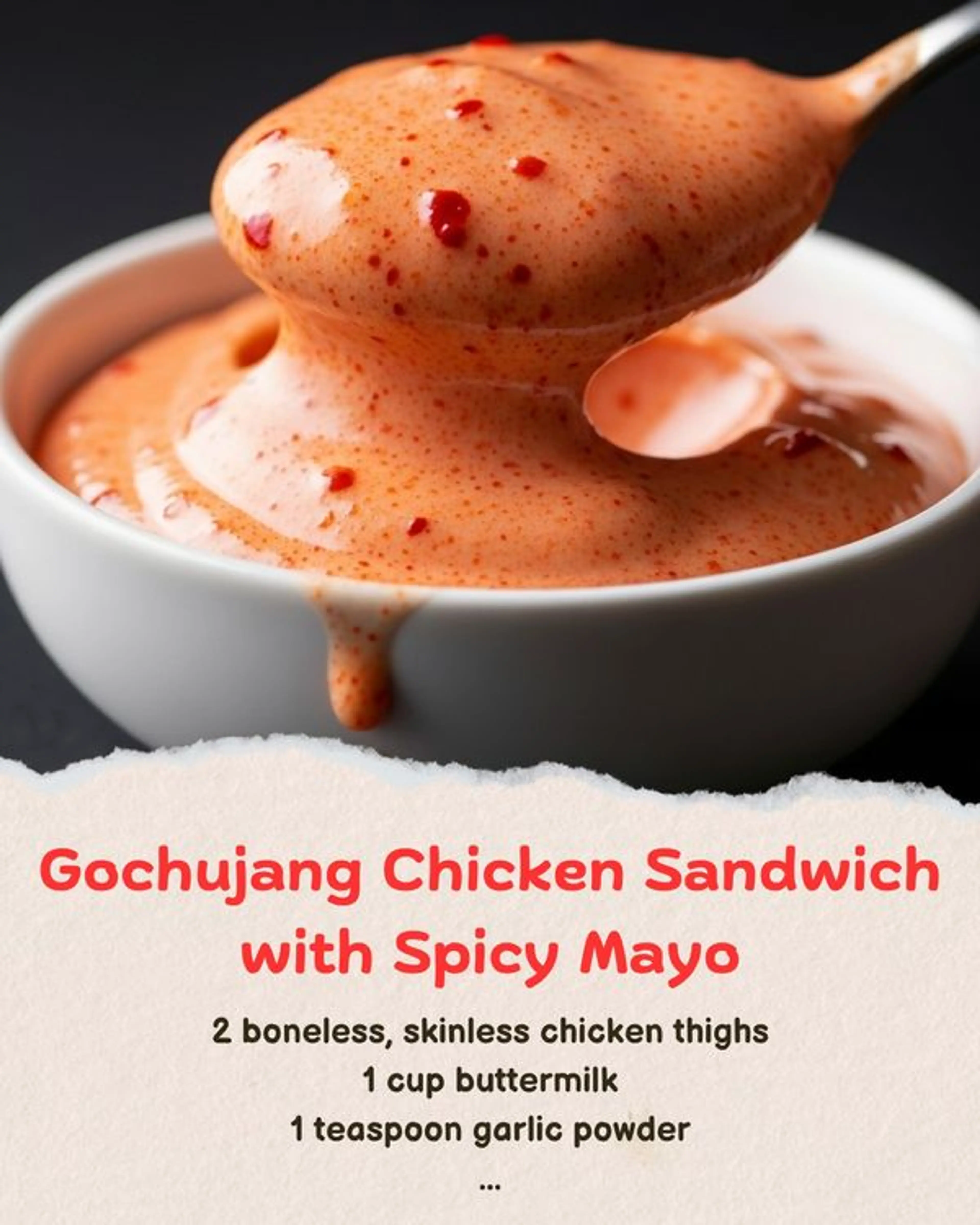 Gochujang Chicken Sandwich with Spicy Mayo