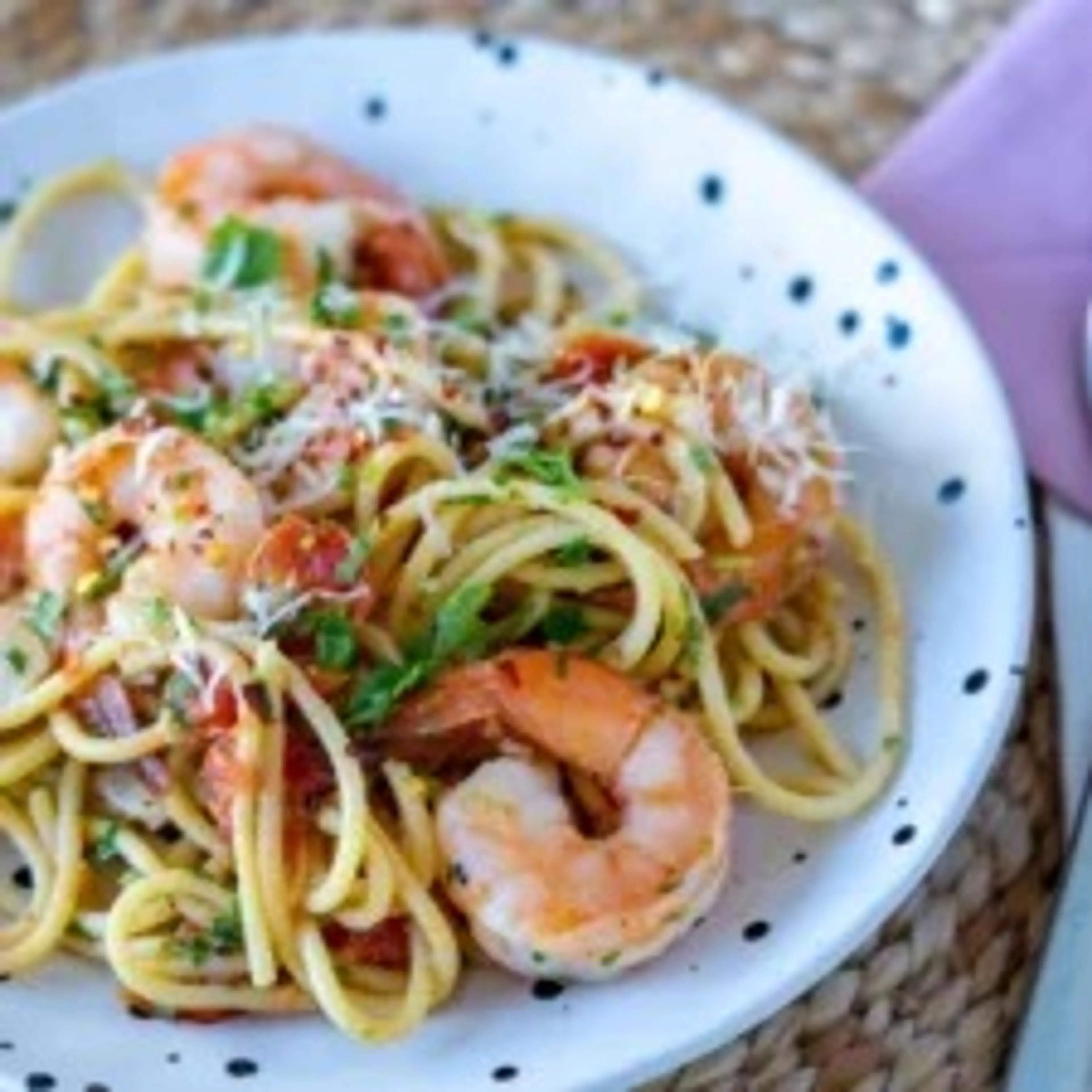 Garlic Prawn (Shrimp) Olive Oil Spaghetti