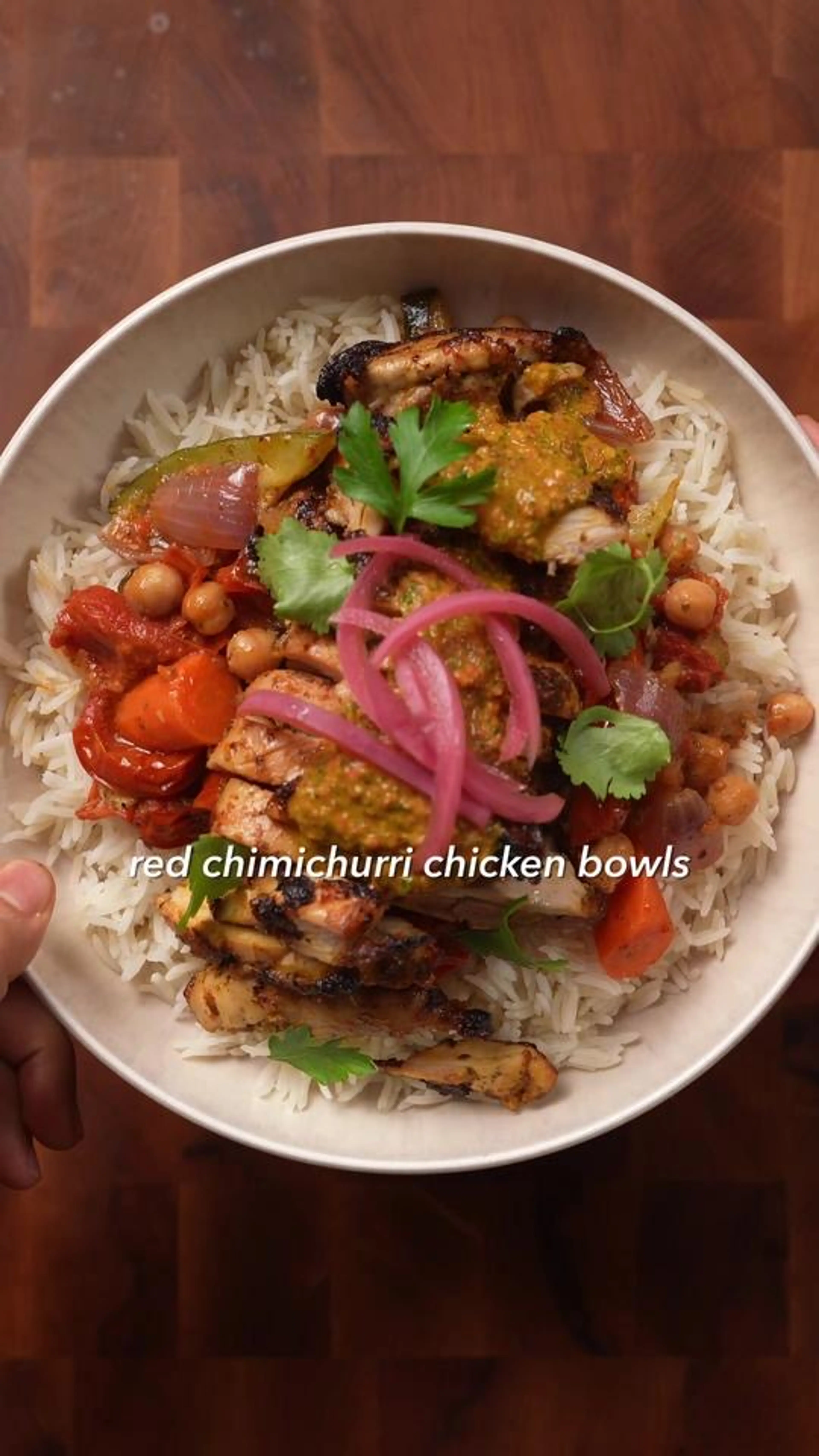 Red Chimichurri Chicken Bowls, All Done on a Single Sheet Pa
