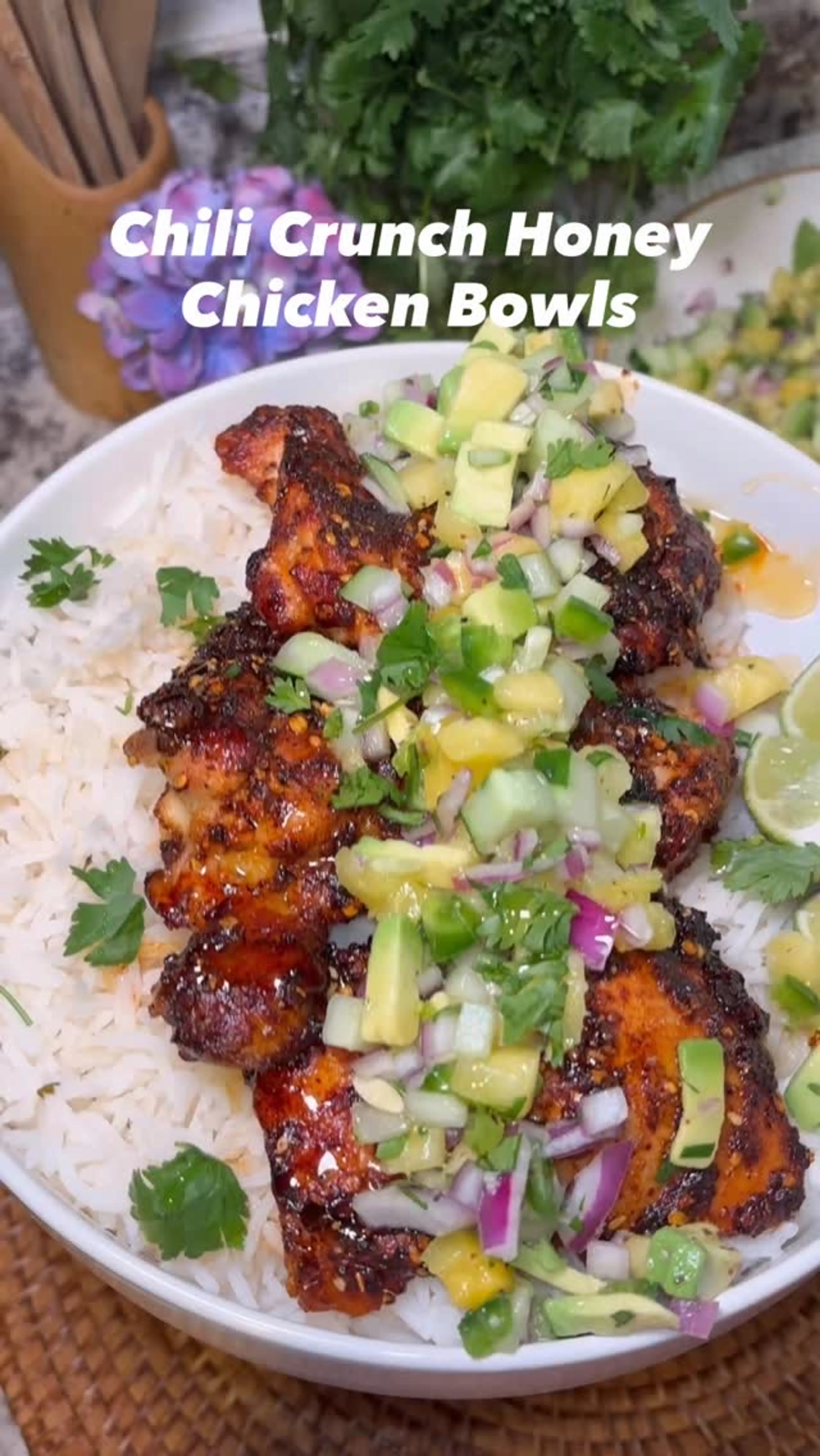 Chili Crunch Honey Chicken Bowl Recipe