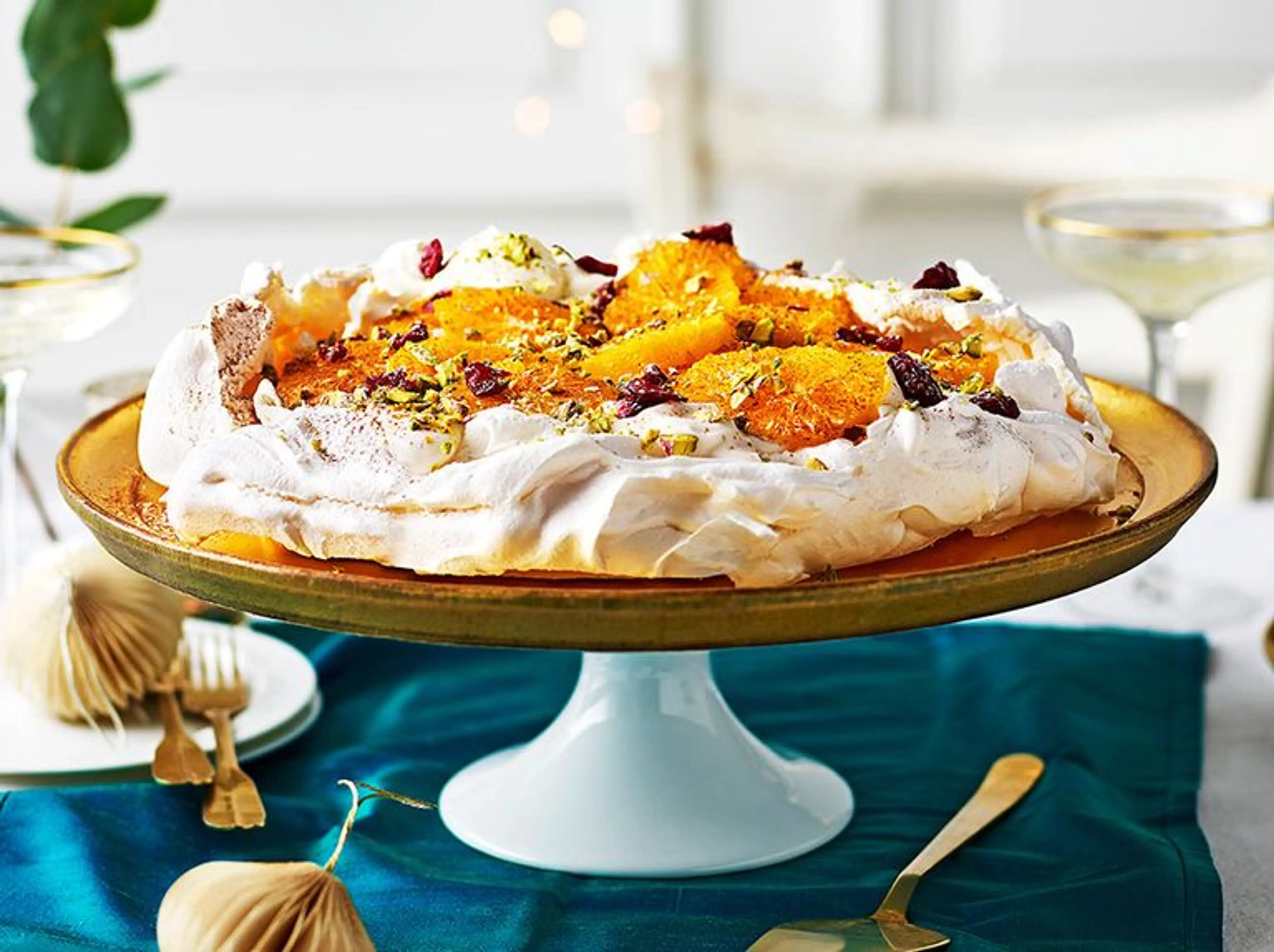 Orange, Cranberry & Pistachio Pavlova