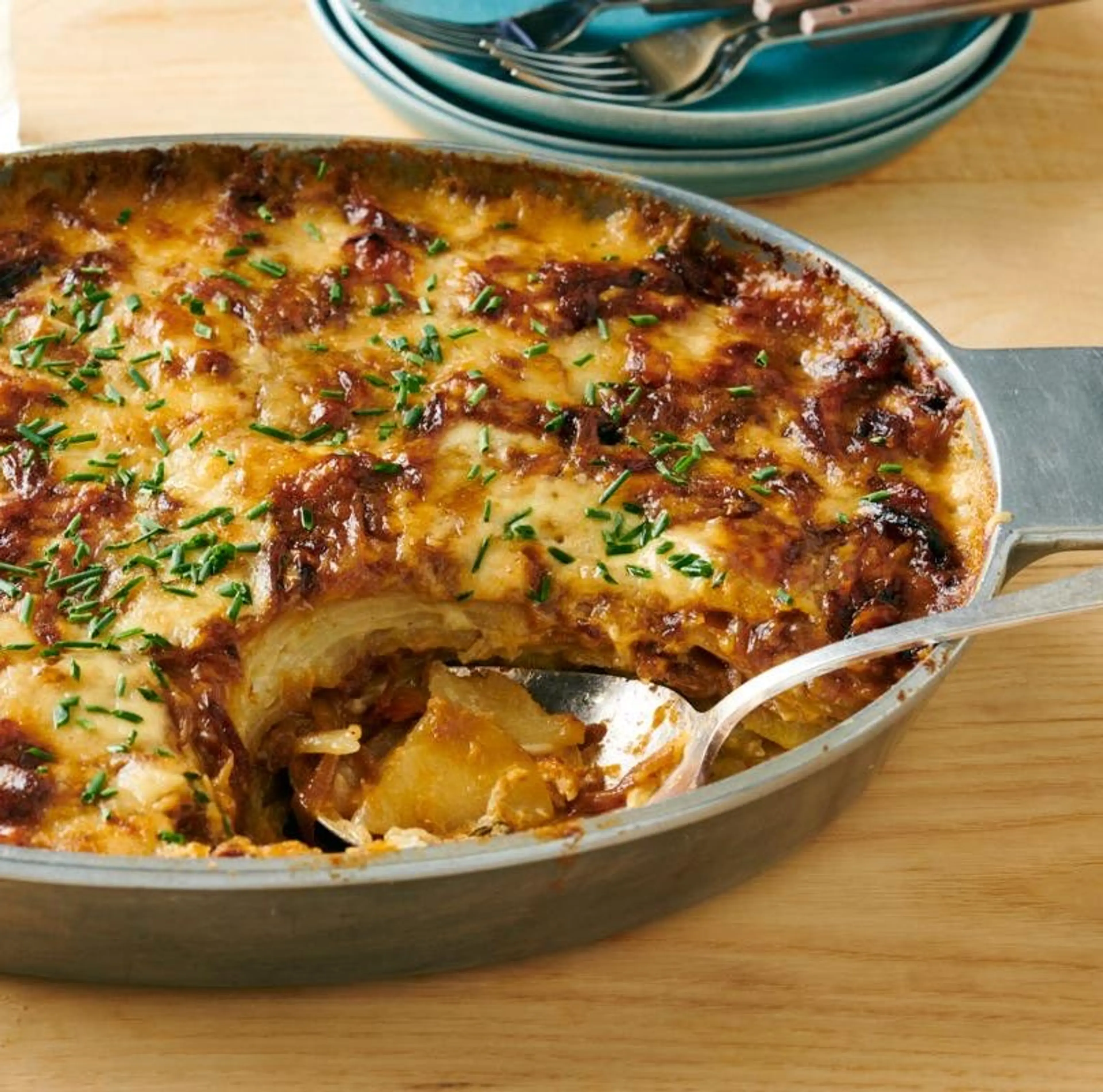 French Onion Potatoes au Gratin