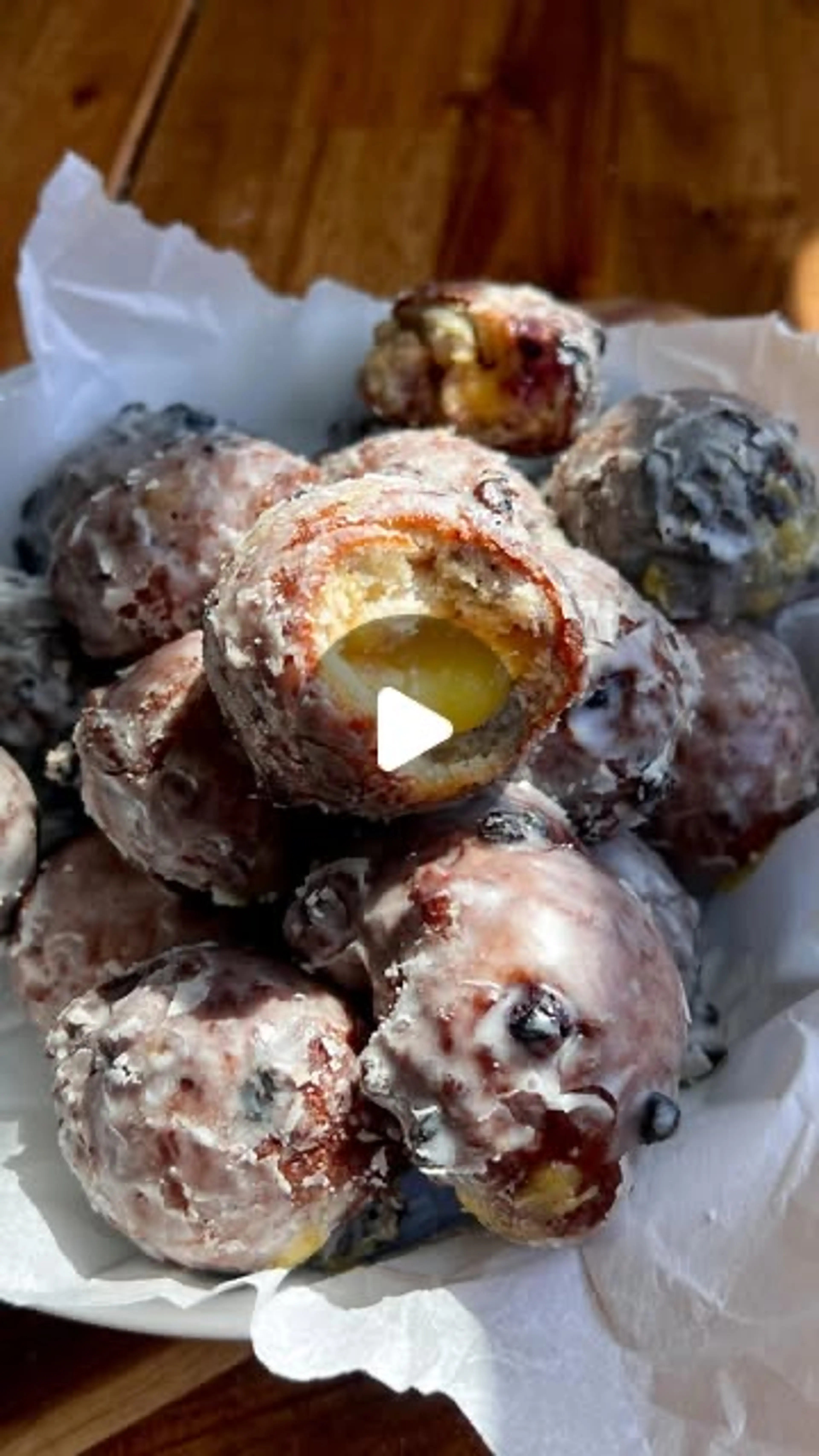 Blueberry Lemon Curd Donut Holes