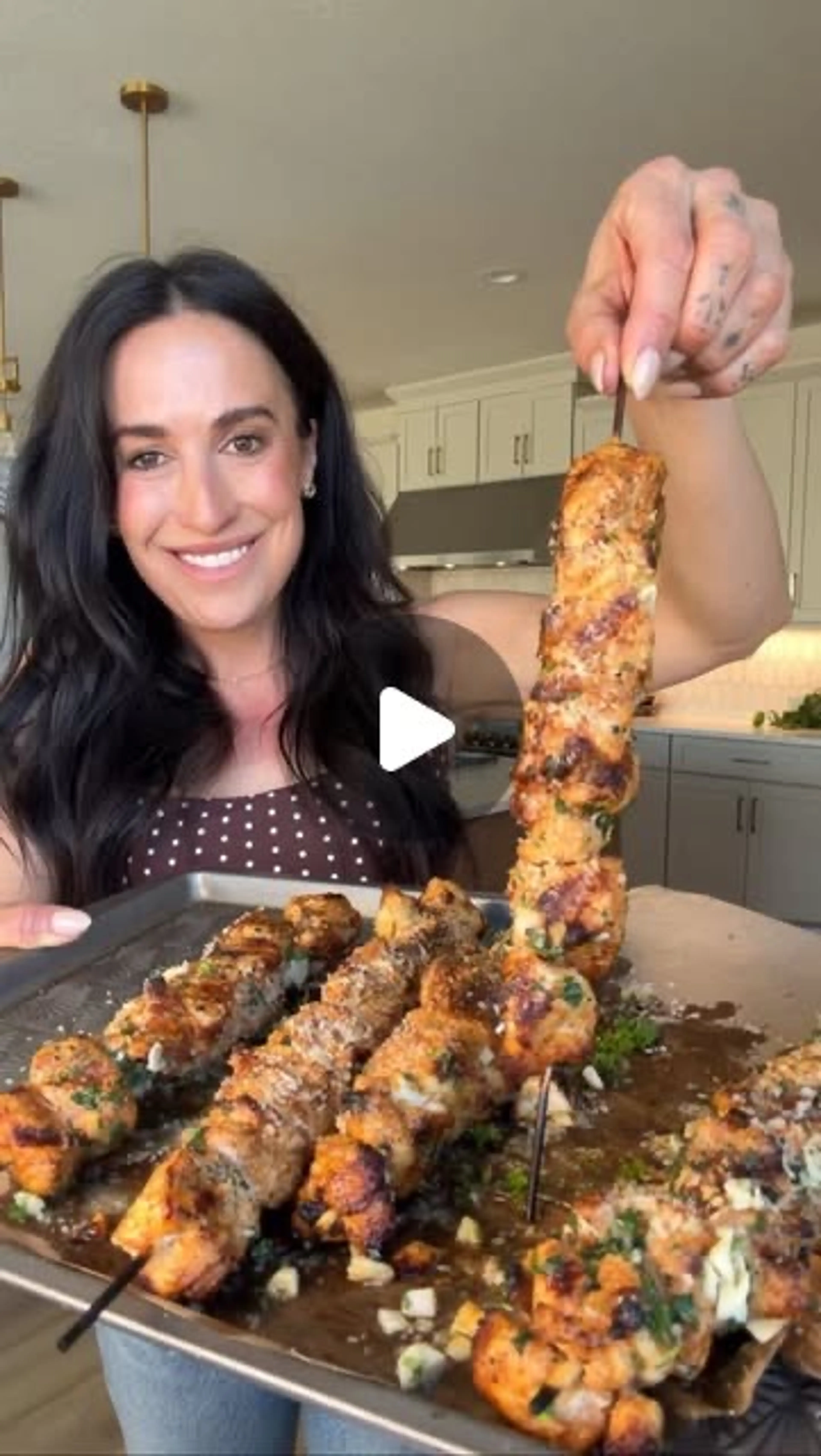 Garlic Parmesan Chicken Skewers ~ Your New Favorite Meal! He