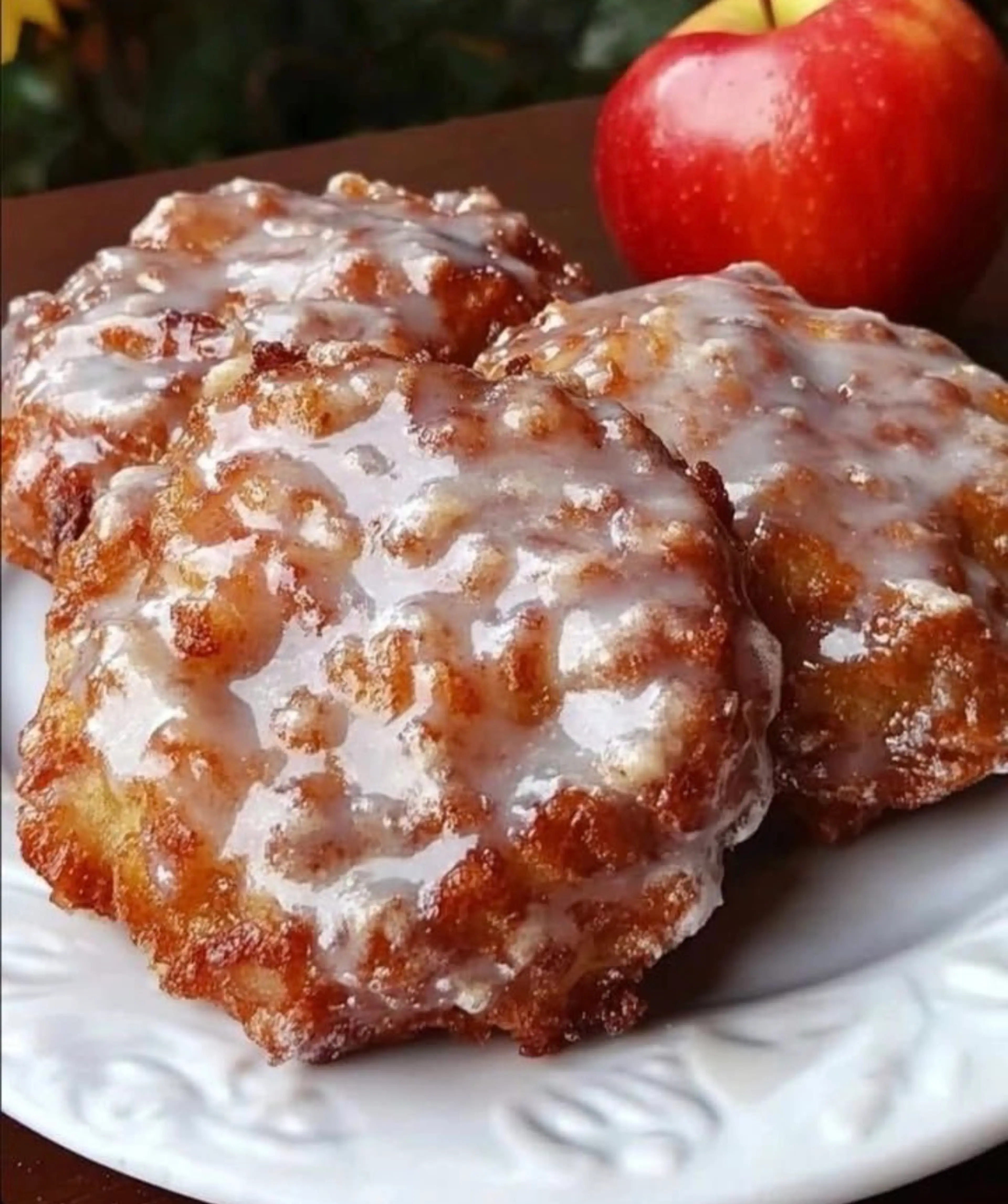 Baked Apple Fritters With Cinnamon Glaze