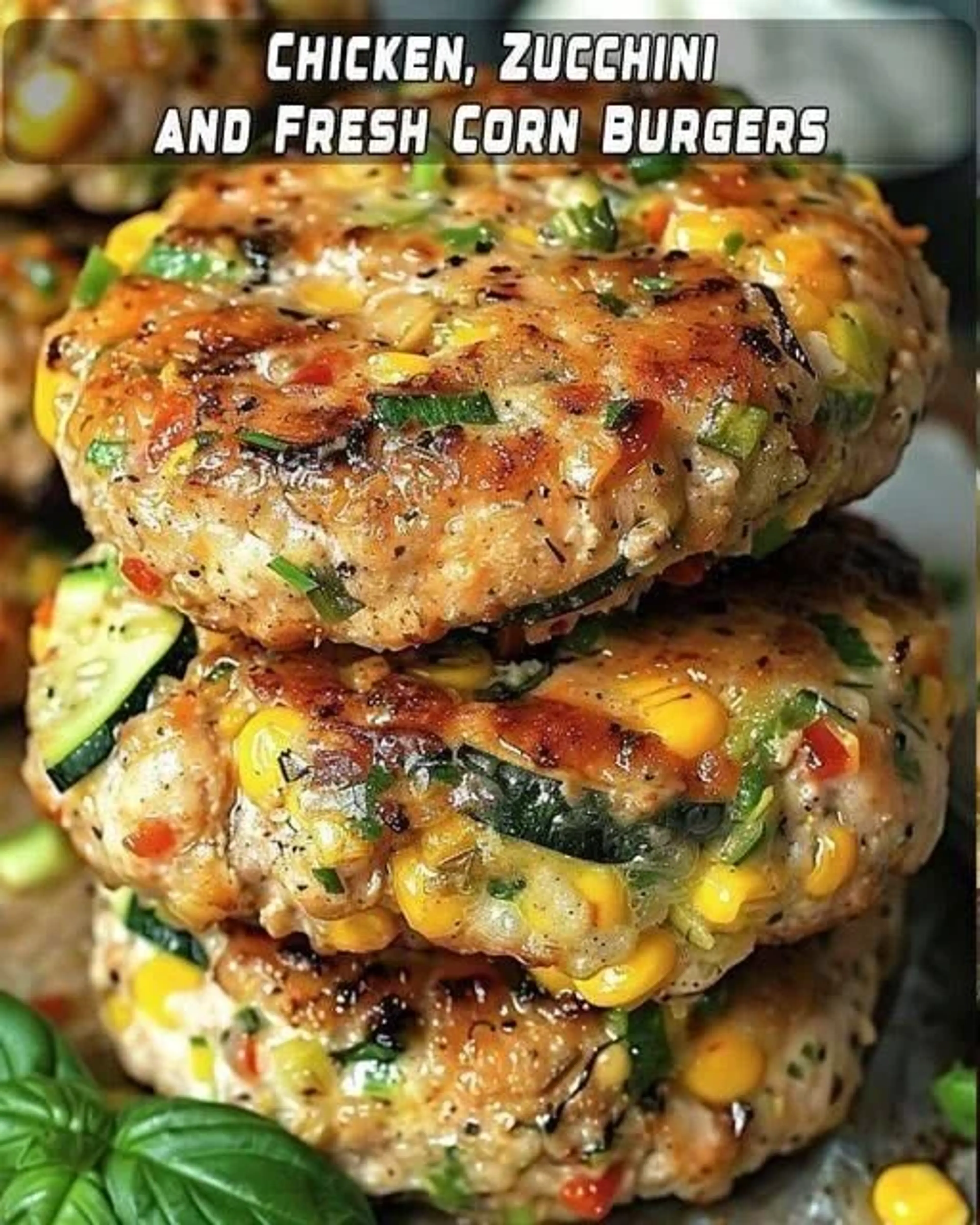 Chicken, Zucchini, and Fresh Corn Burgers