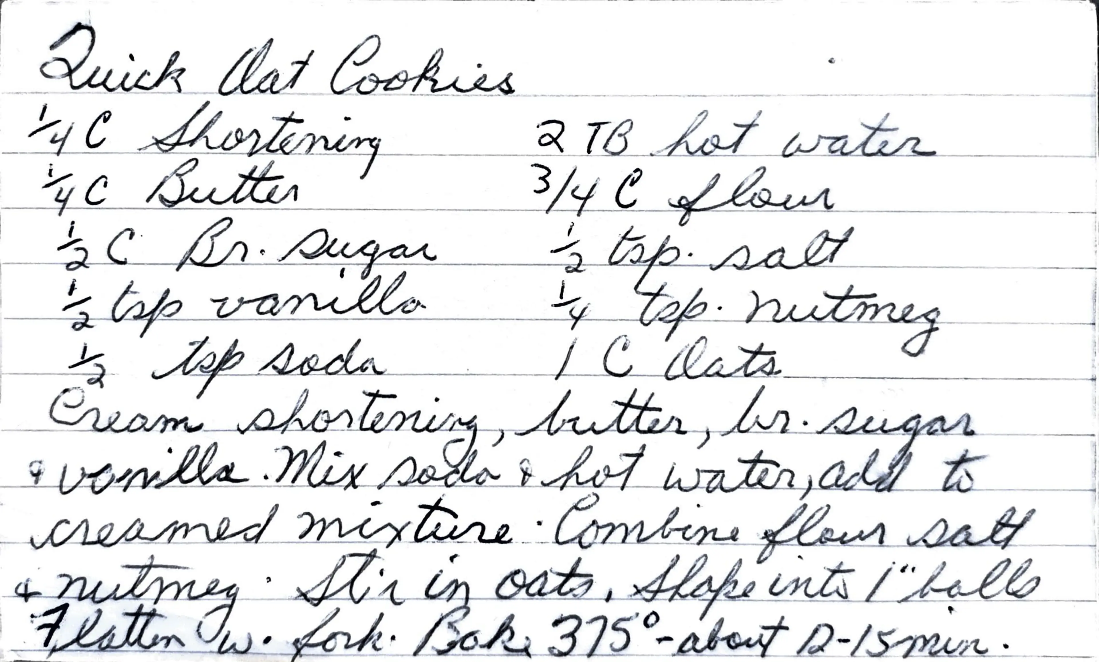 Quick Oat Cookies