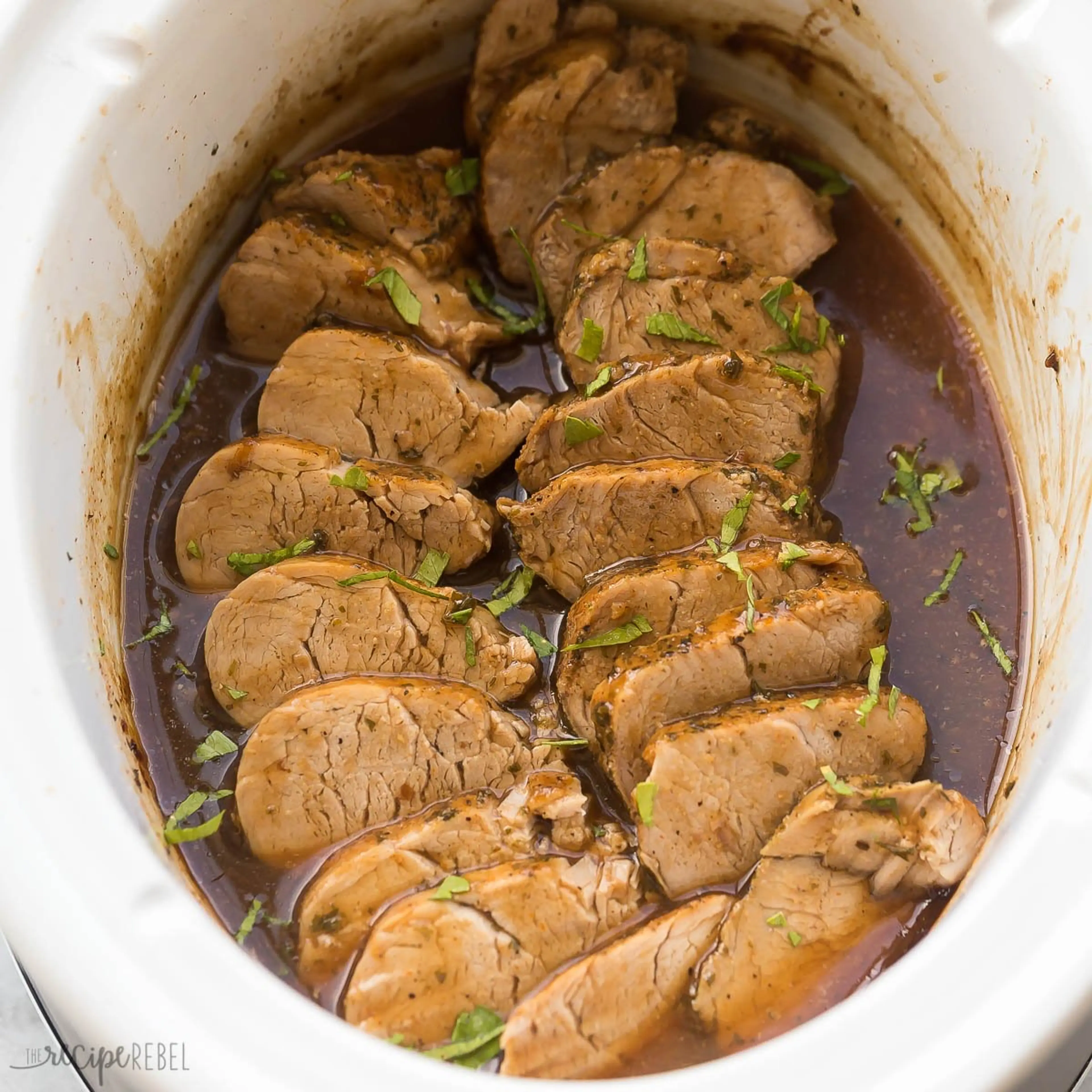 Slow Cooker Pork Tenderloin with Honey Balsamic Glaze