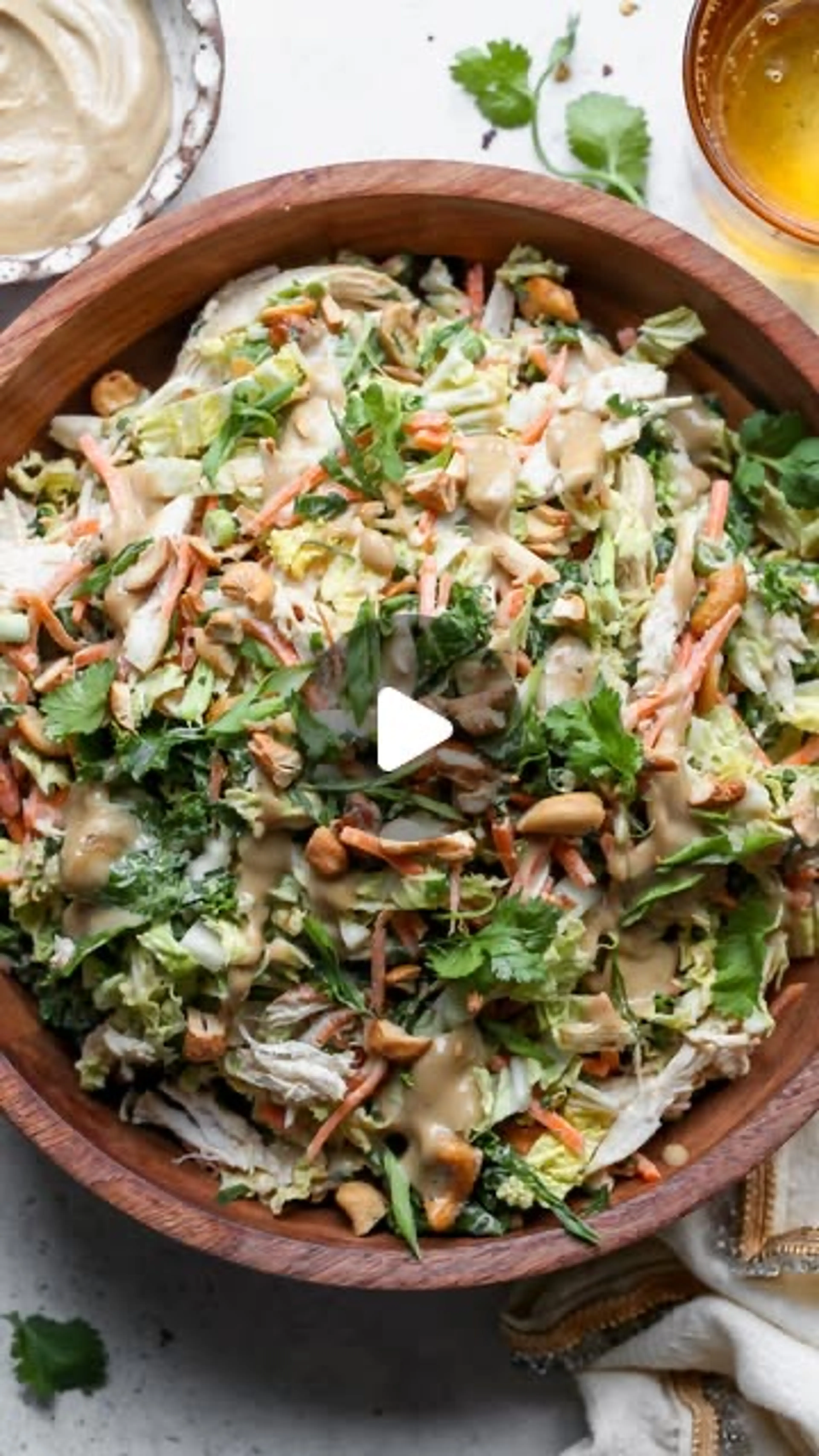 Chicken Cashew Crunch Salad with Sesame-teriyaki Dressing: M