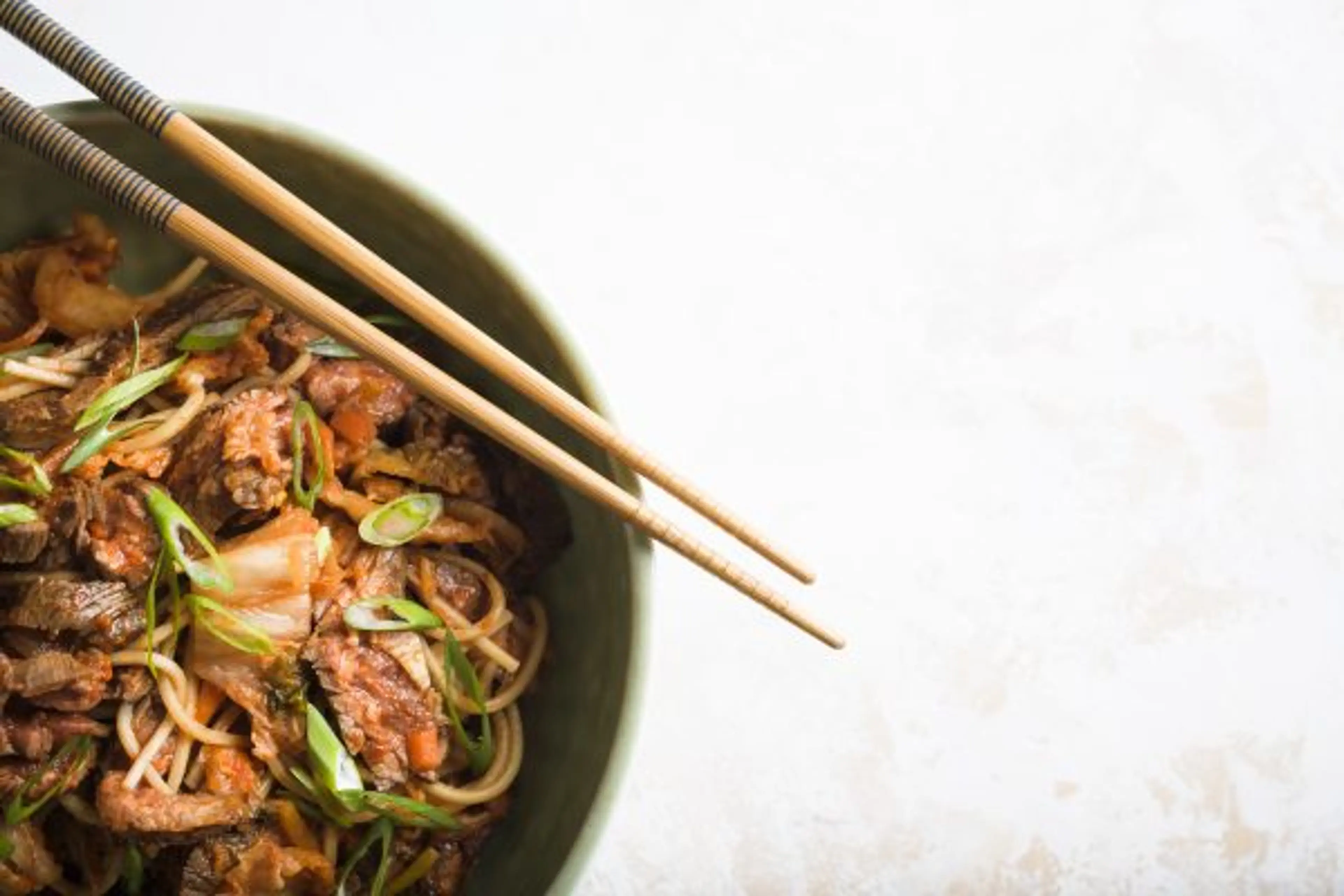 Gochujang Skirt Steak and Noodles with Kimchi