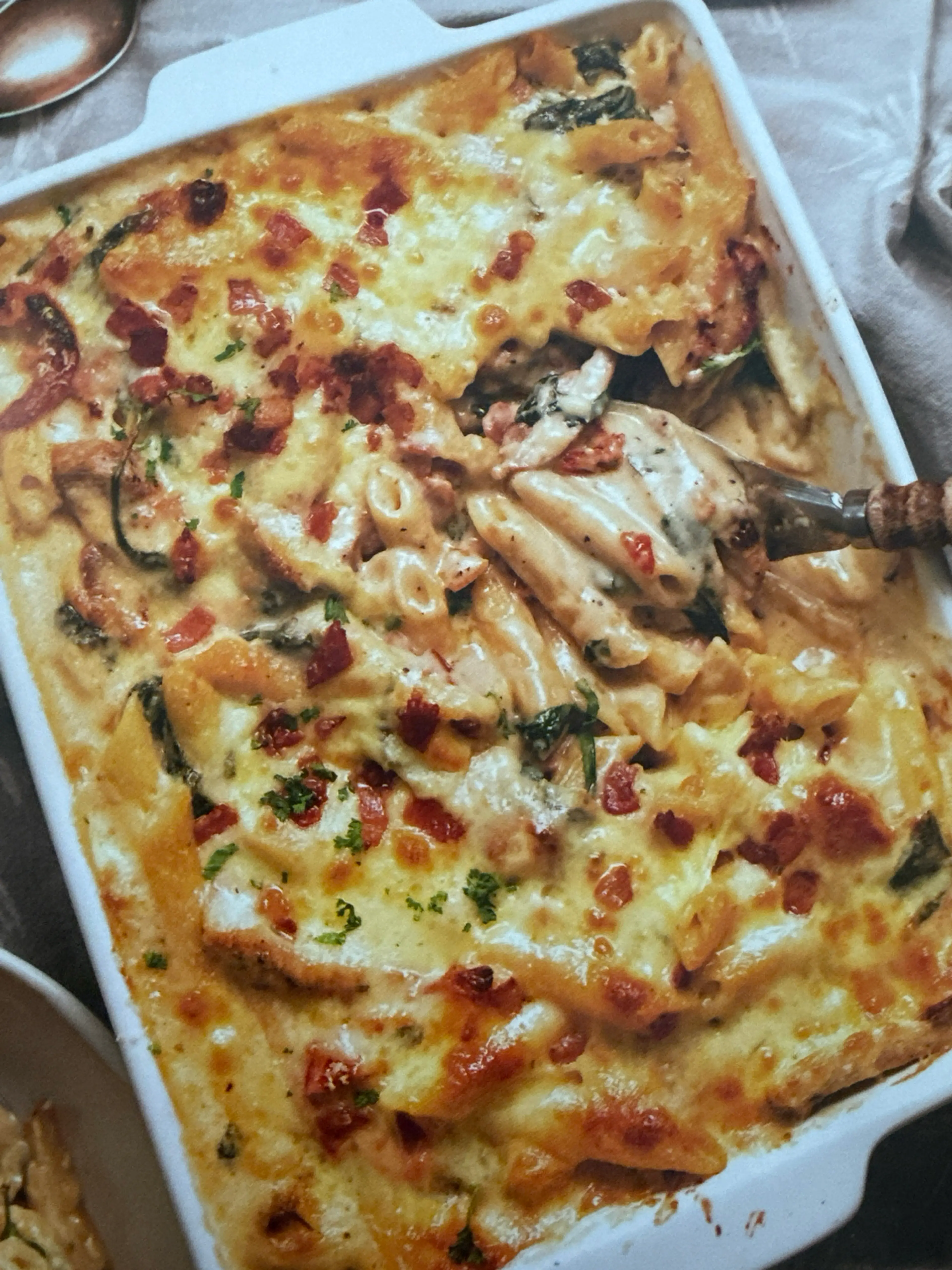 CREAMY TUSCAN CHICKEN PASTA BAKE