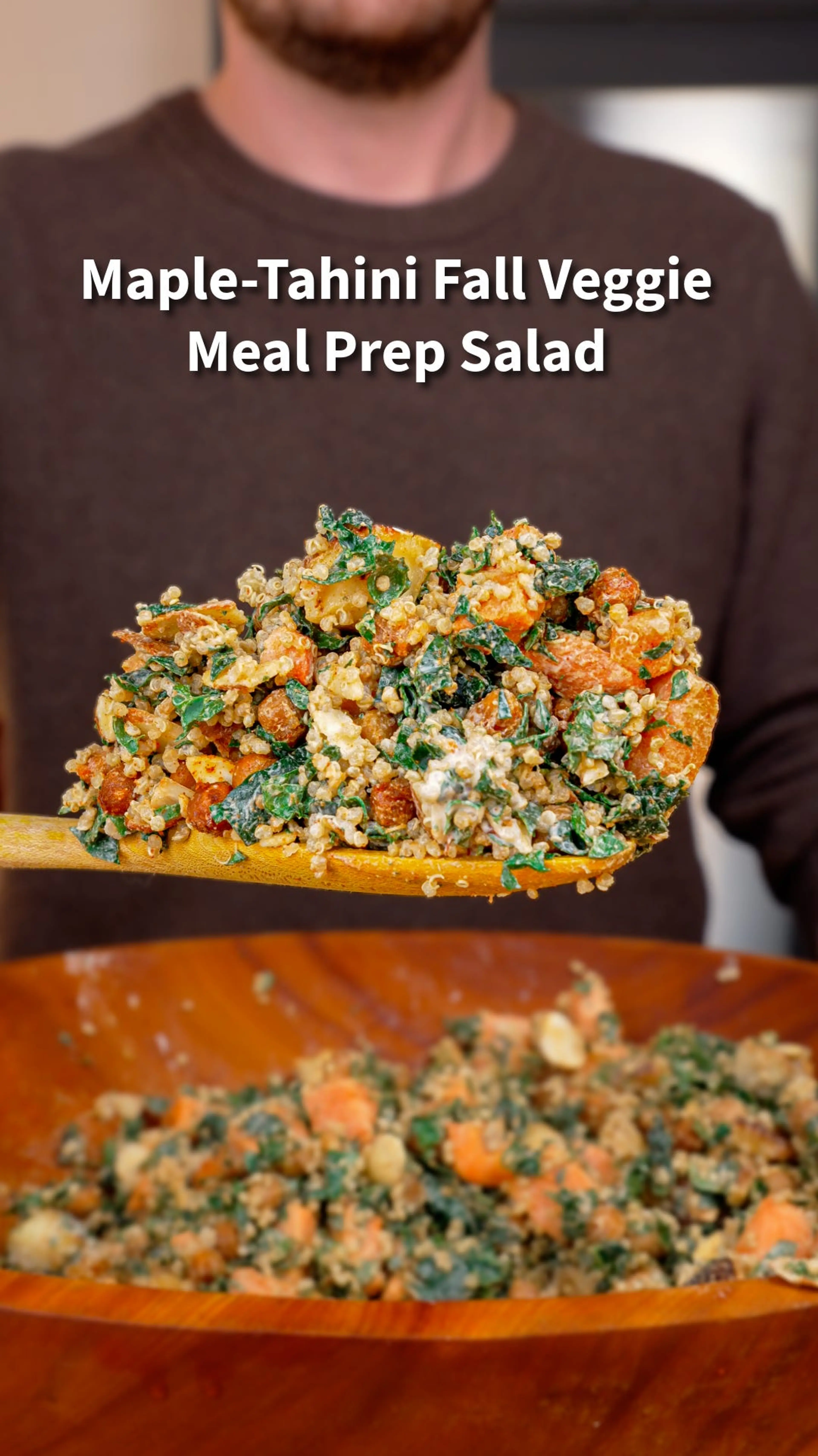 Maple Tahini Kale and Chickpea Salad