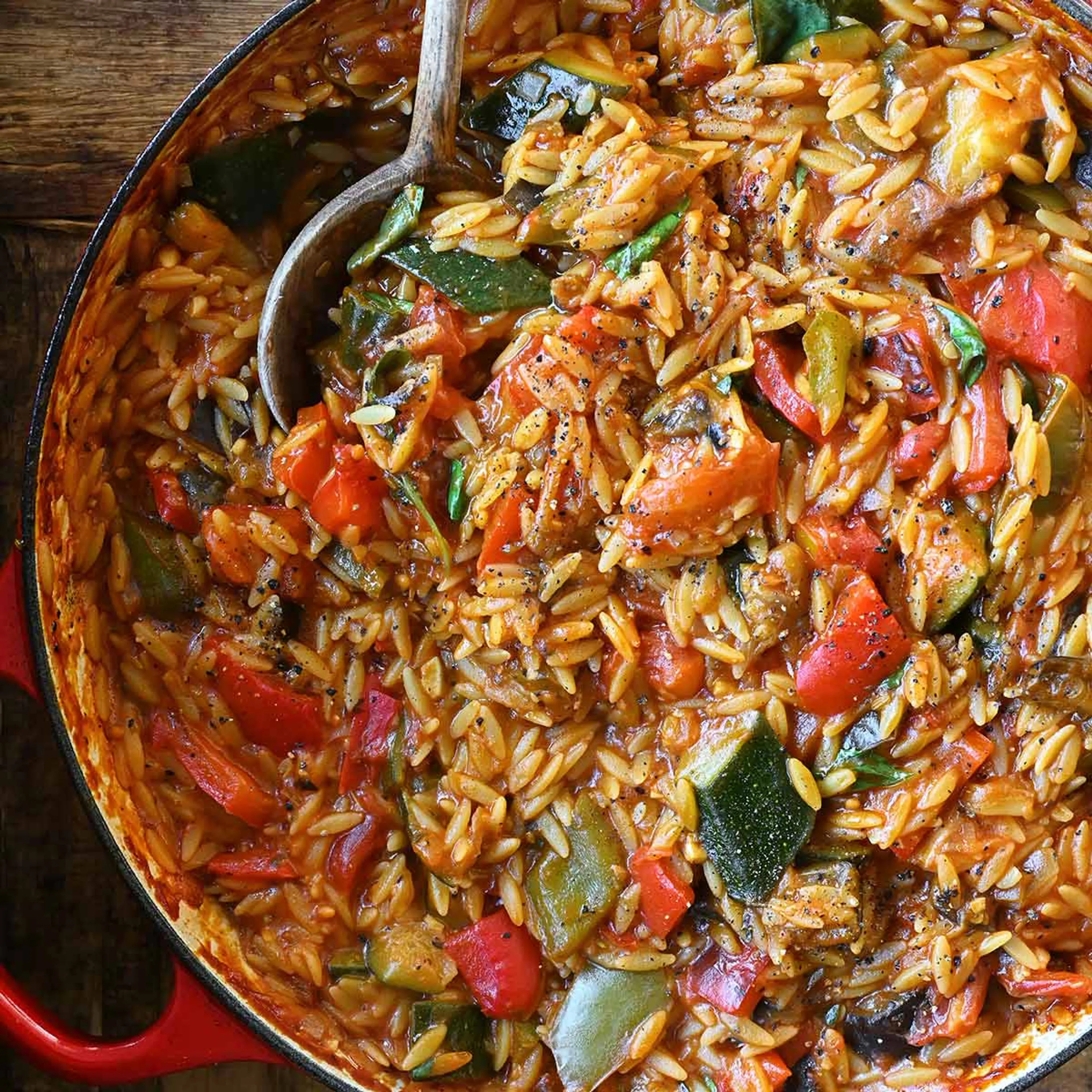 Roast Vegetable Ratatouille Orzo