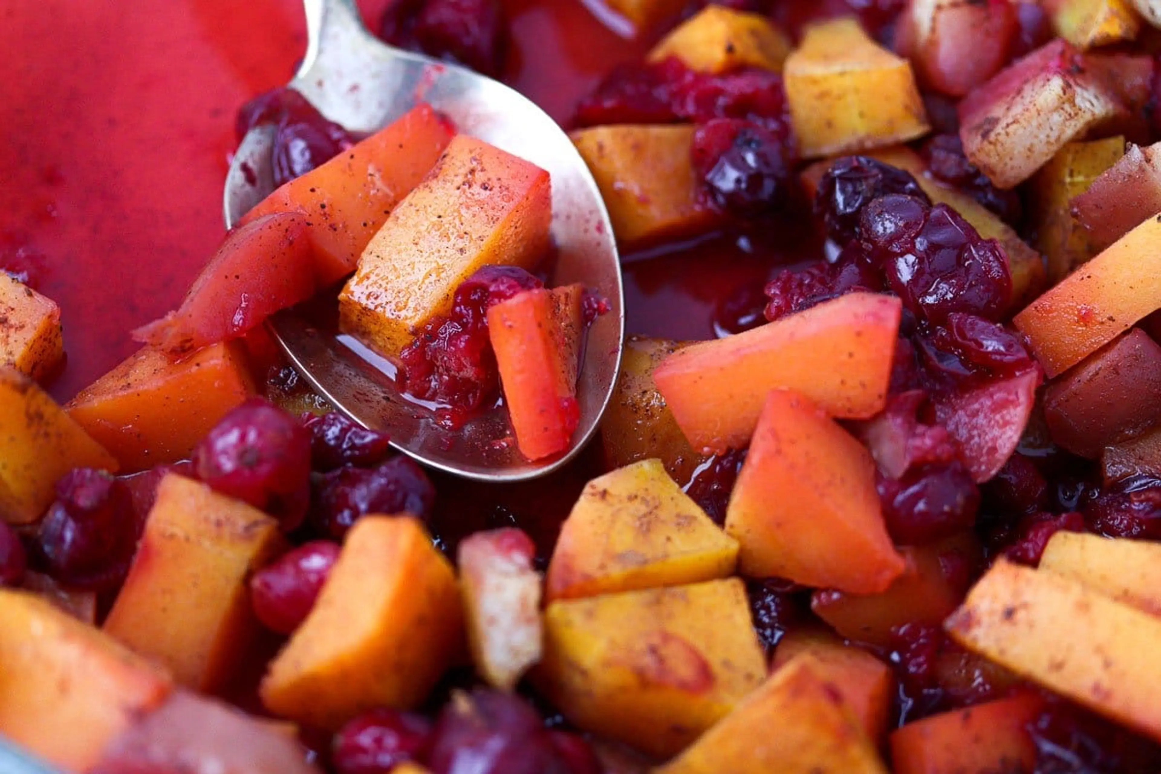 Roasted Butternut Squash with Cranberries & Apples