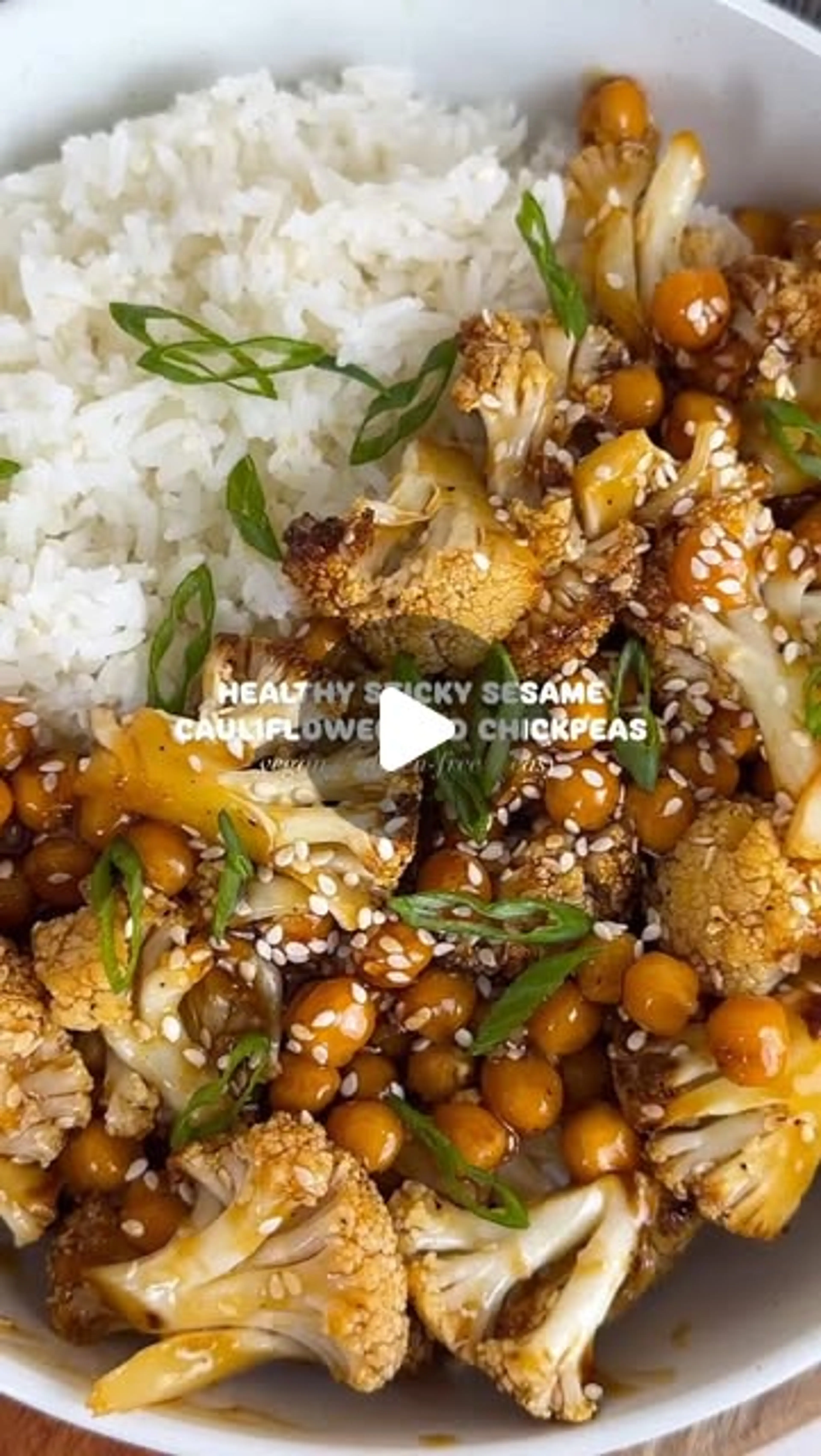 Sticky Sesame Cauliflower and Chickpeas