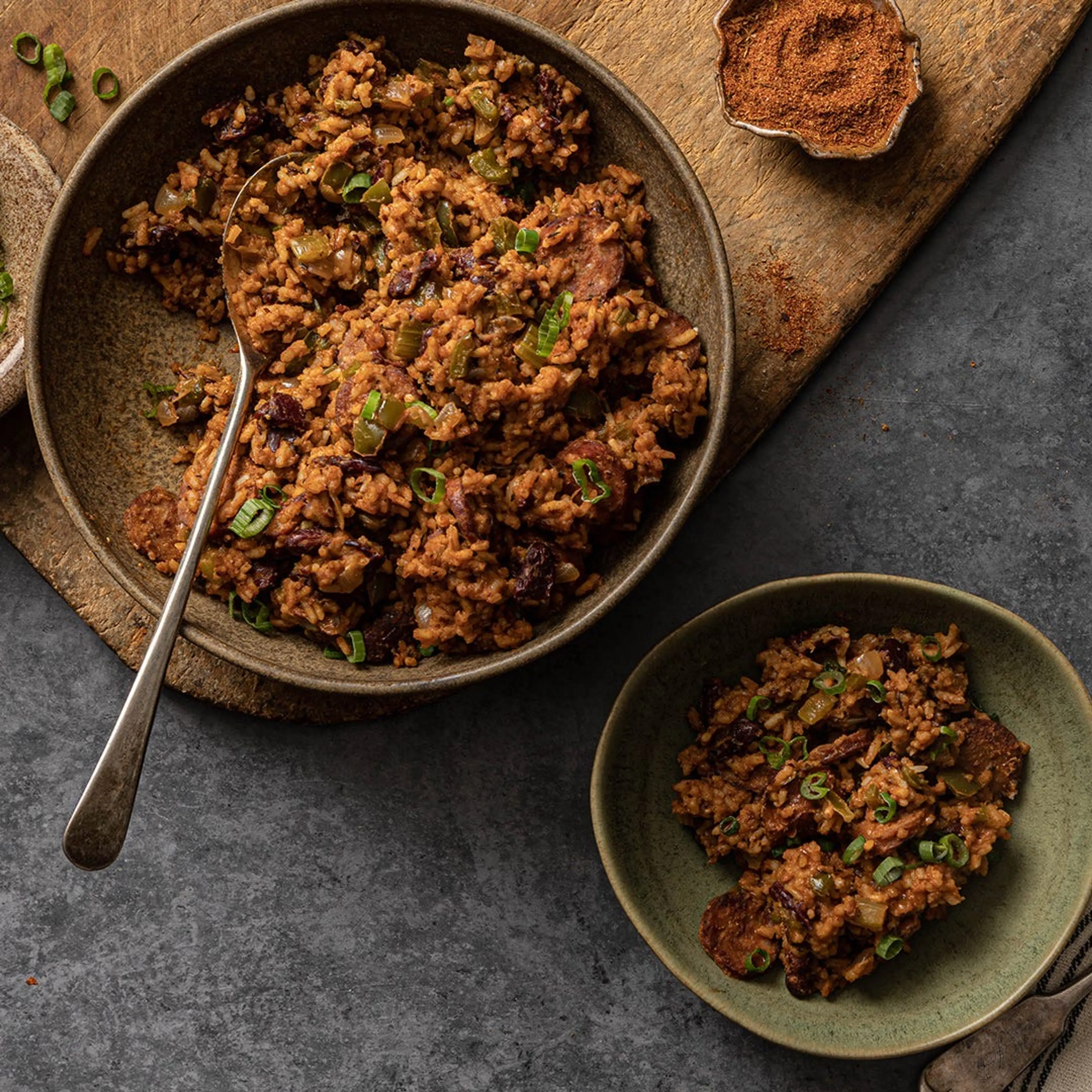 Cajun Dirty Rice and Beans with Andouille Sausage