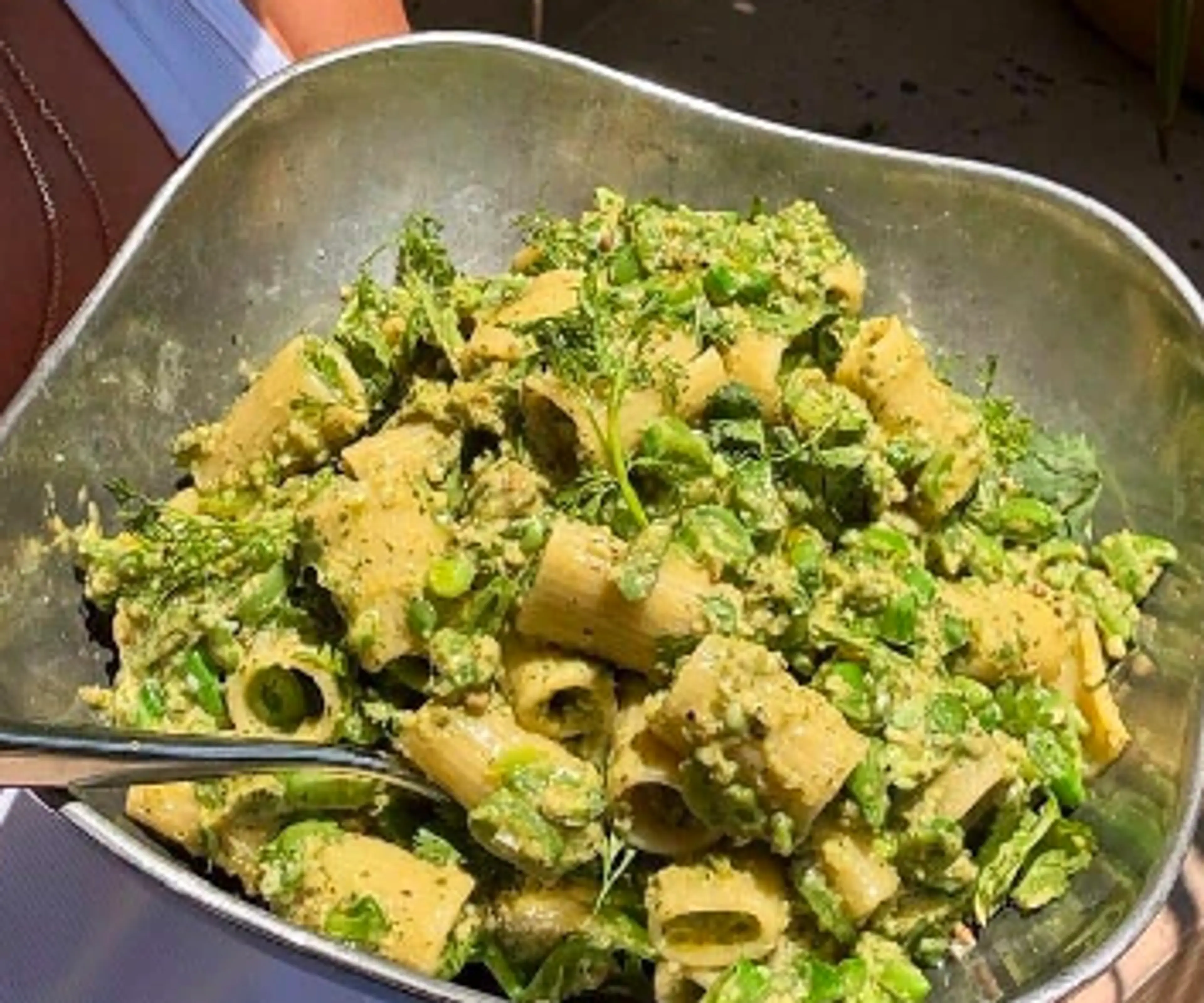 Green Romesco Pasta Salad