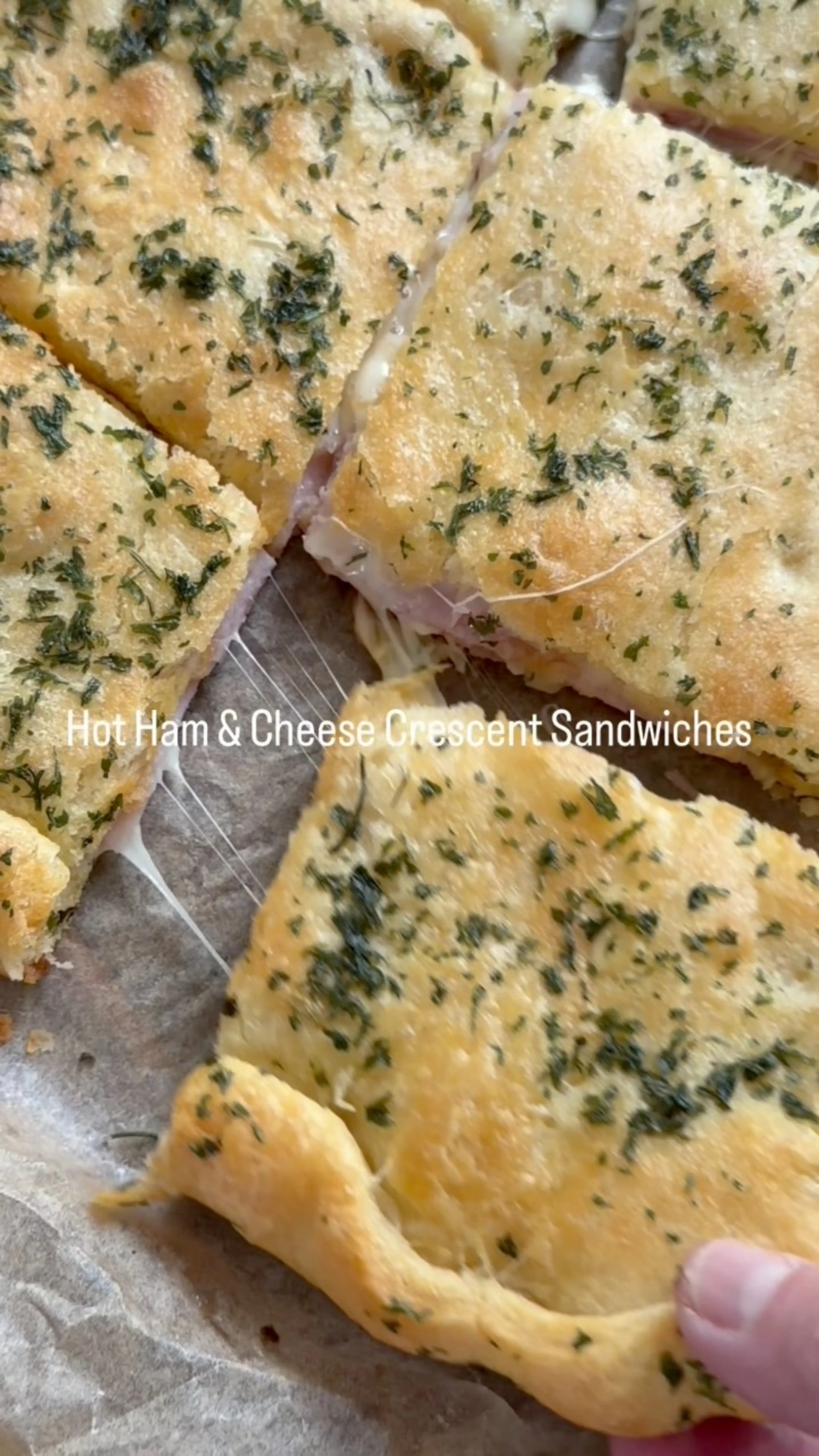 Hot Ham and Cheese Crescent Sandwiches