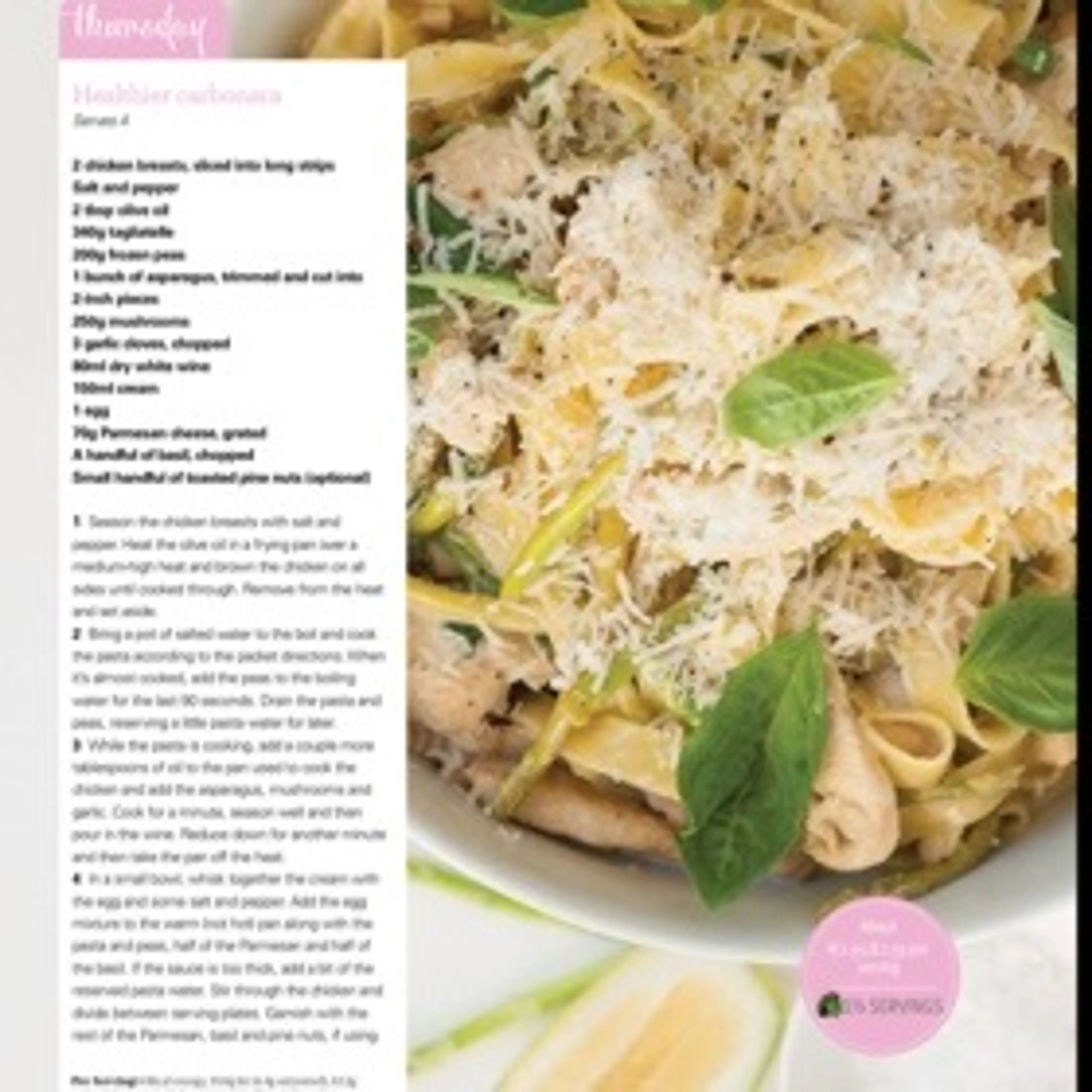 Healthier carbonara